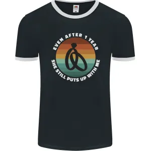 1 Year Wedding Anniversary 1st Marriage Mens Ringer T-Shirt FotL