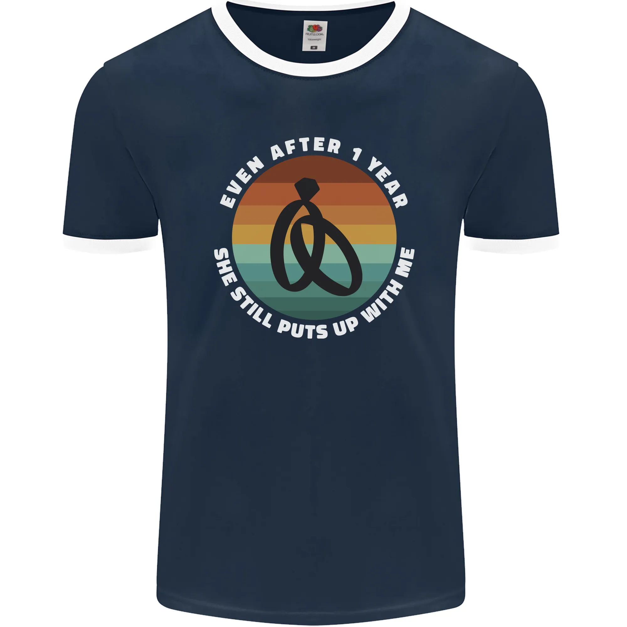 1 Year Wedding Anniversary 1st Marriage Mens Ringer T-Shirt FotL