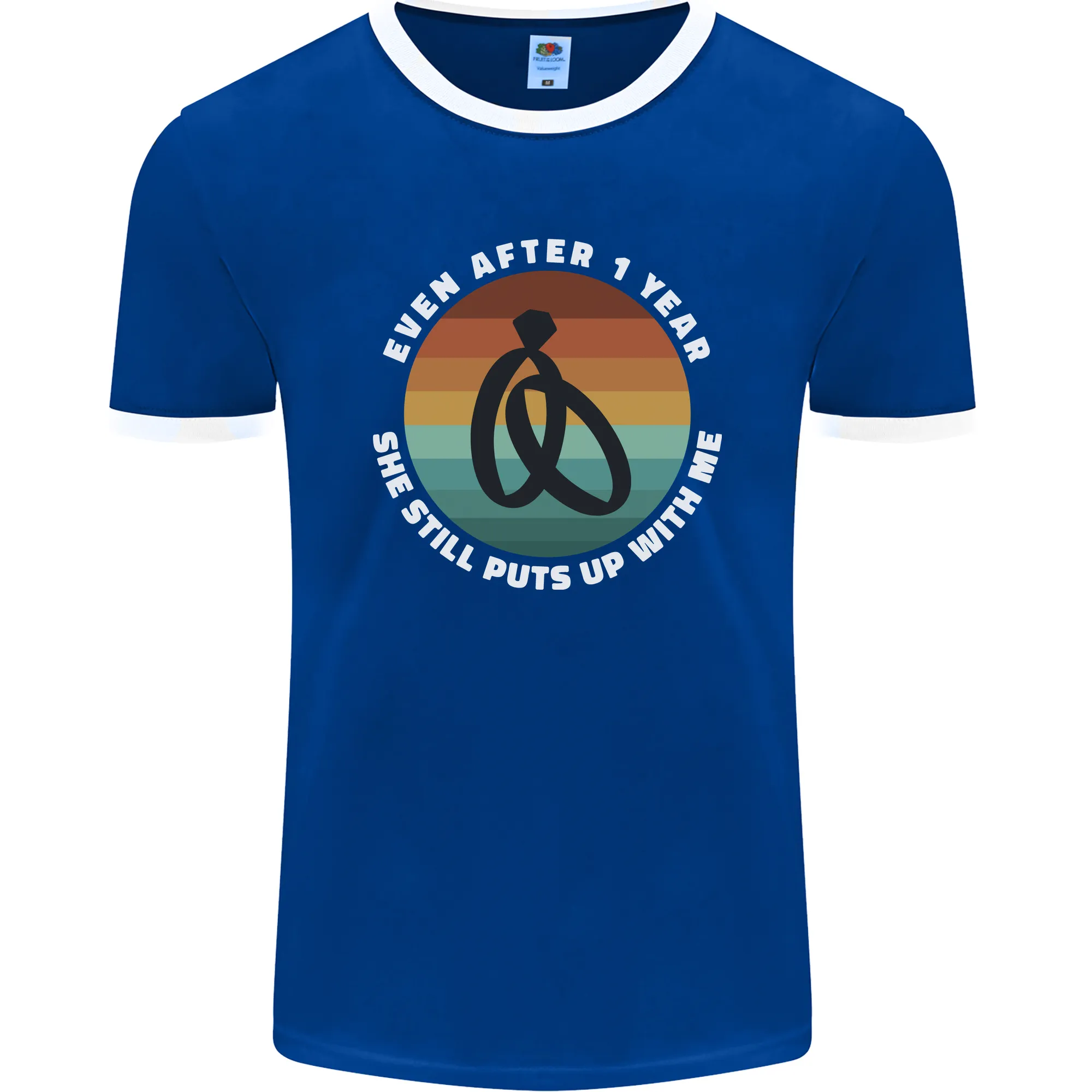 1 Year Wedding Anniversary 1st Marriage Mens Ringer T-Shirt FotL