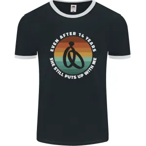 14 Year Wedding Anniversary 14th Marriage Mens Ringer T-Shirt FotL