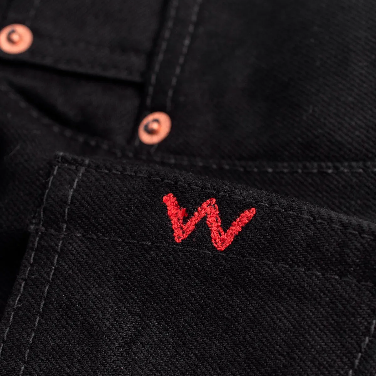 14oz Selvedge Denim Slim Tapered Jeans - Black