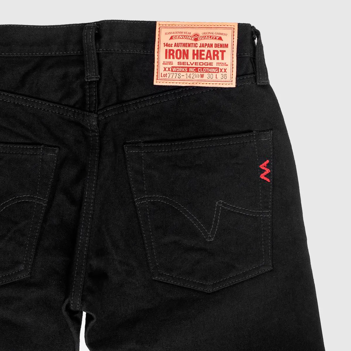 14oz Selvedge Denim Slim Tapered Jeans - Black