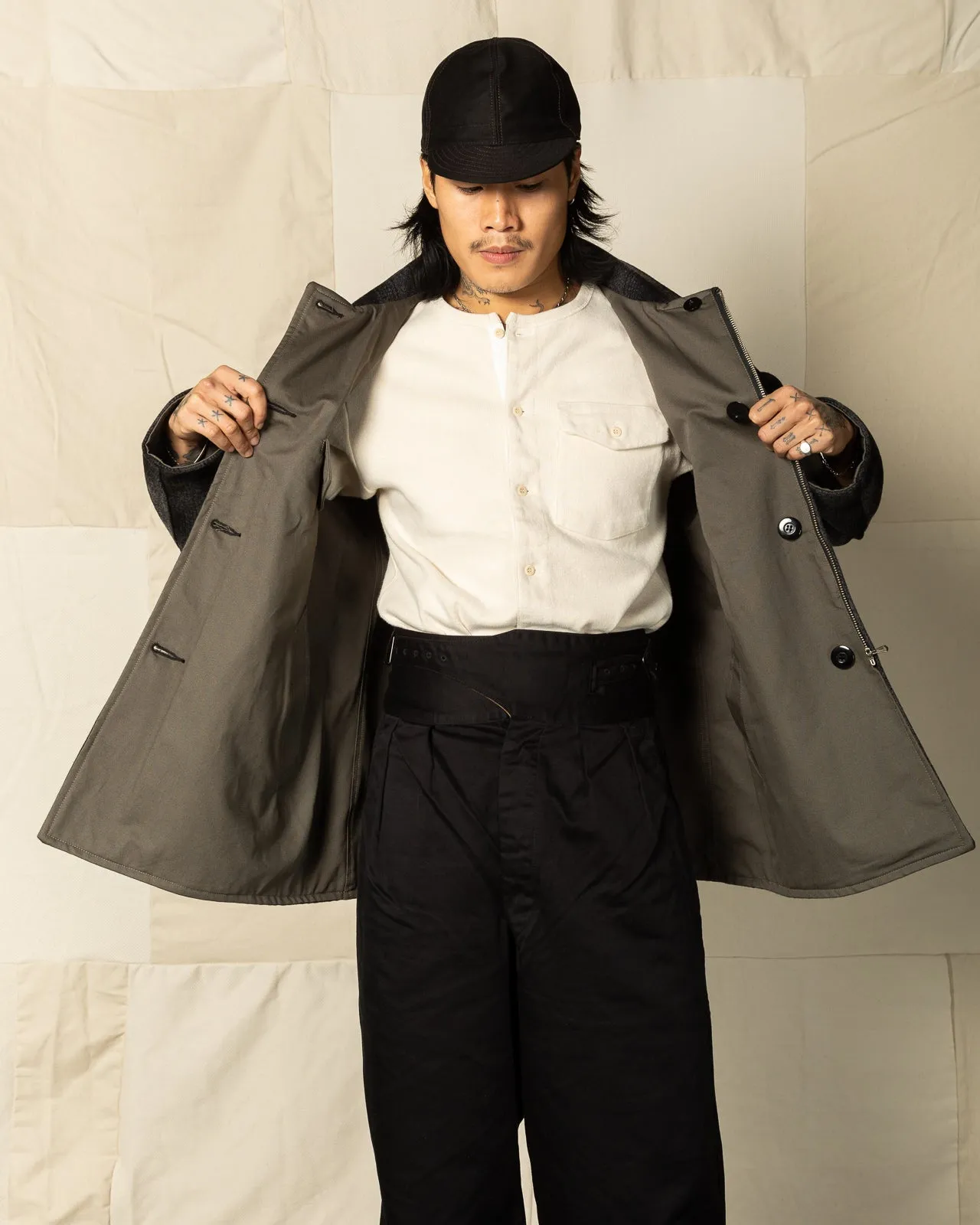 1940s 2-Way Field Jacket - Rat Gray Ombre Check