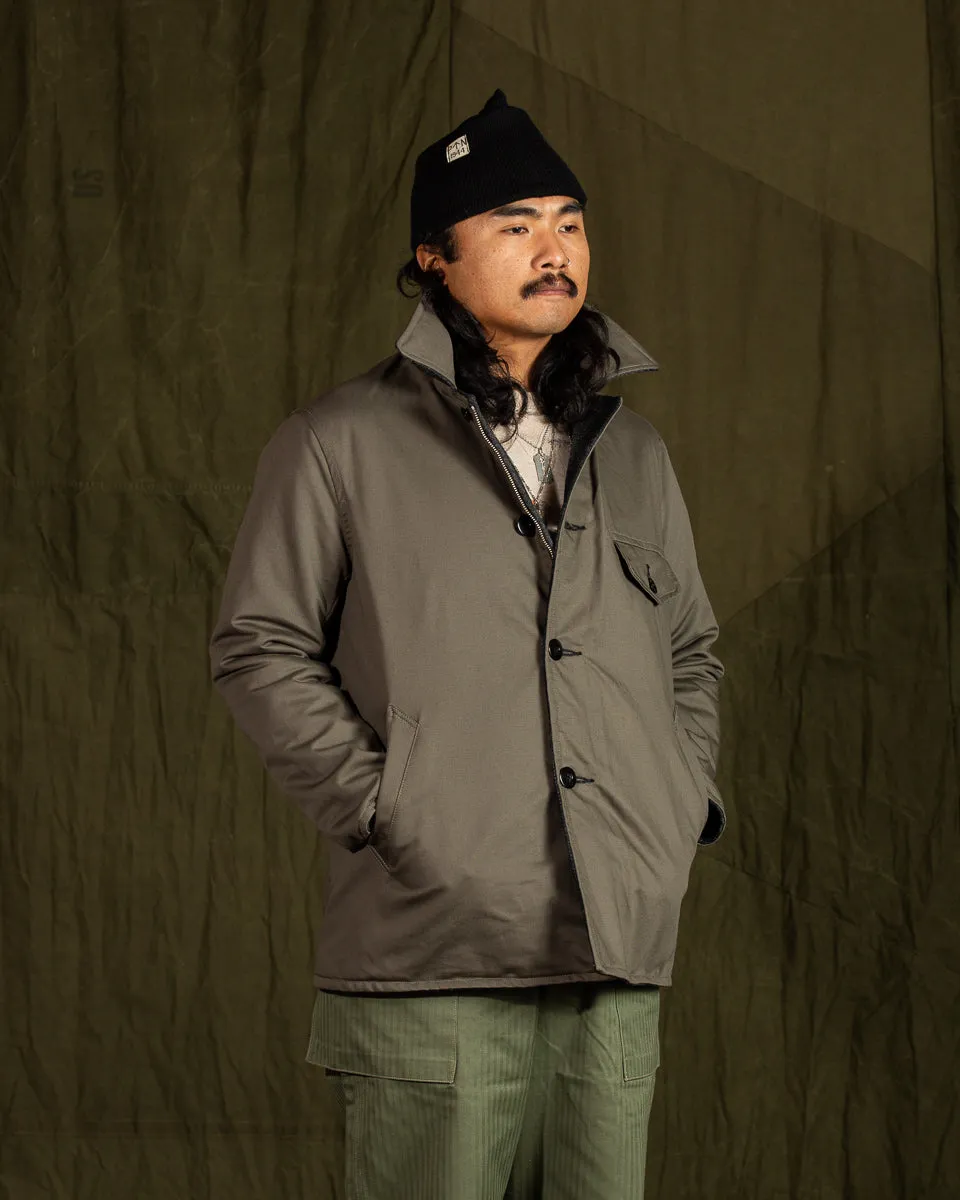 1940s 2-Way Field Jacket - Rat Gray Ombre Check