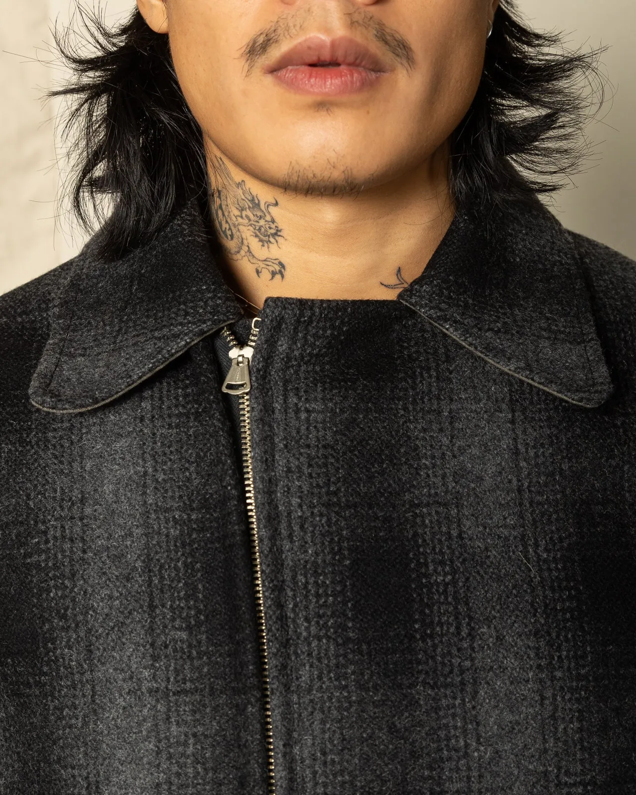 1940s 2-Way Field Jacket - Rat Gray Ombre Check