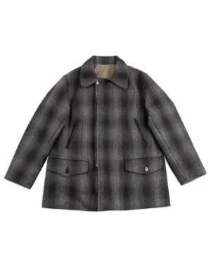 1940s 2-Way Field Jacket - Rat Gray Ombre Check