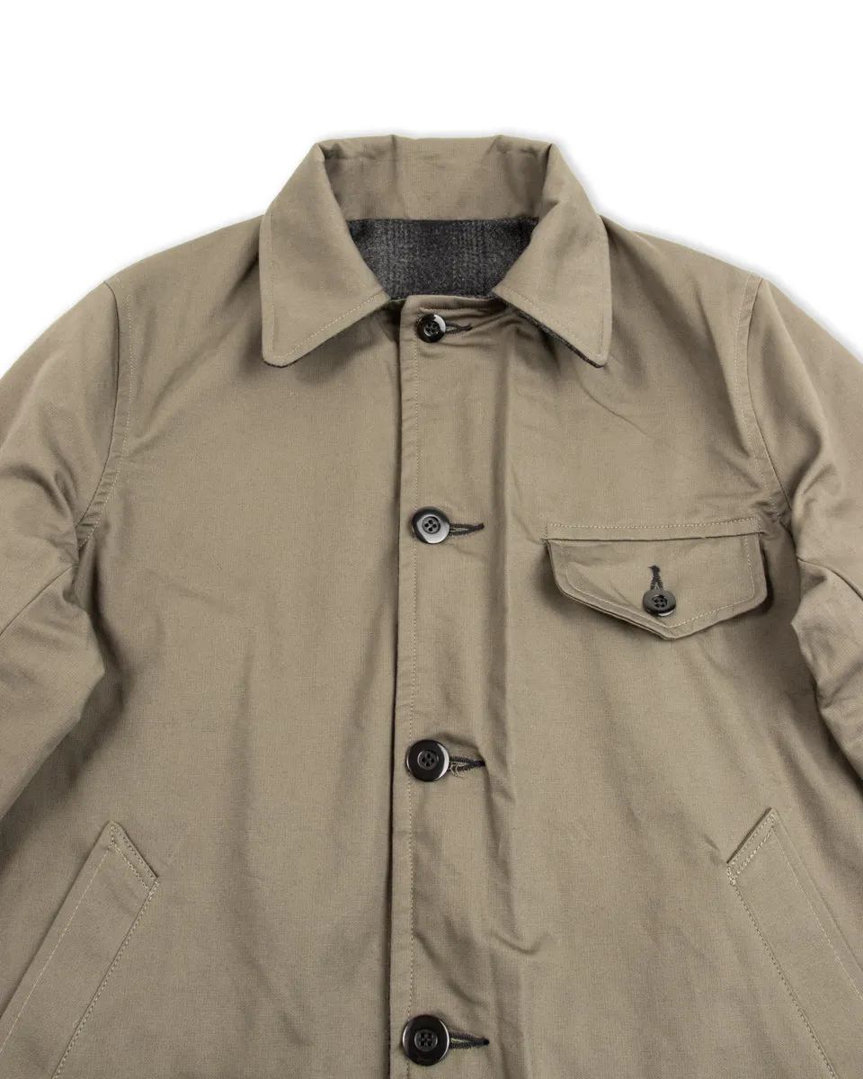 1940s 2-Way Field Jacket - Rat Gray Ombre Check