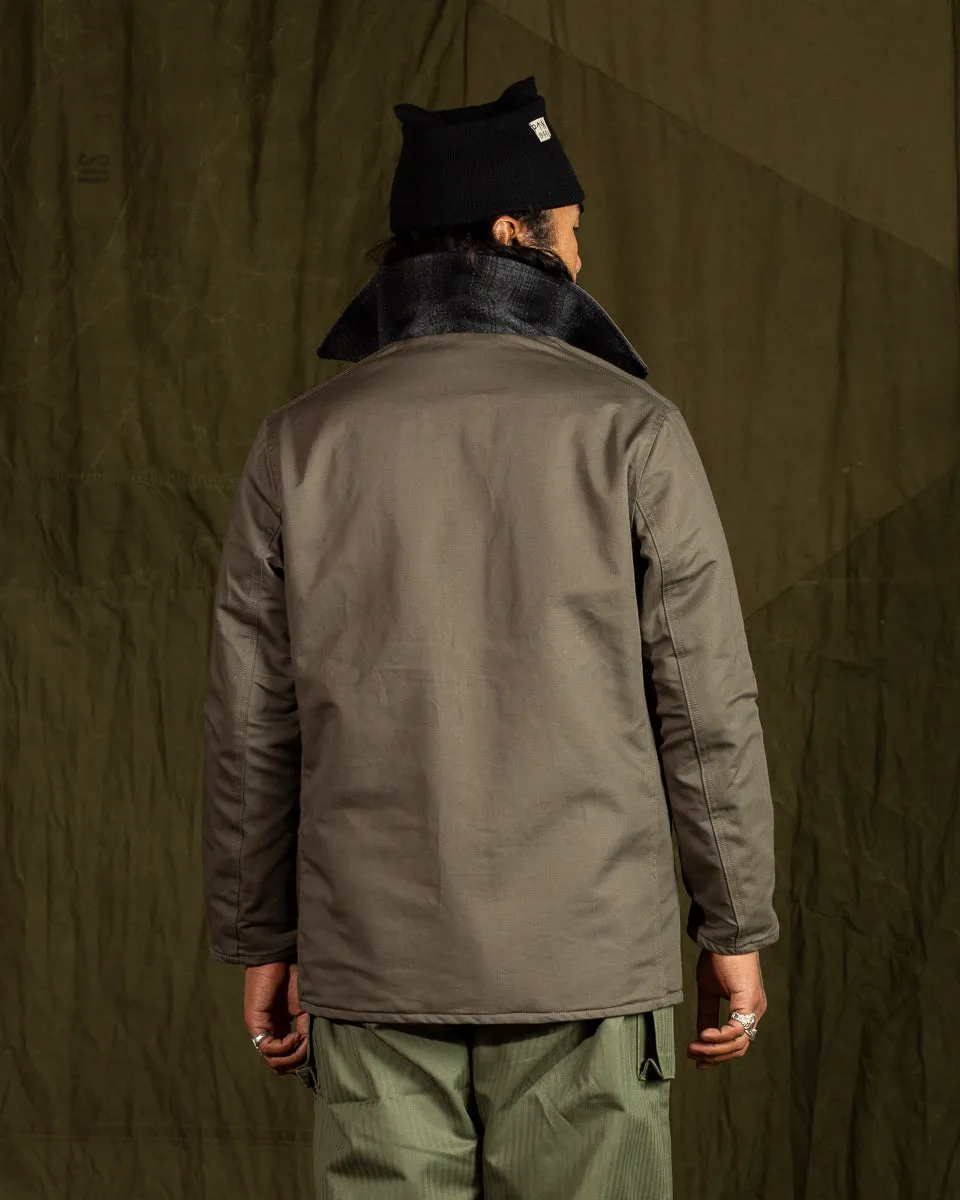 1940s 2-Way Field Jacket - Rat Gray Ombre Check