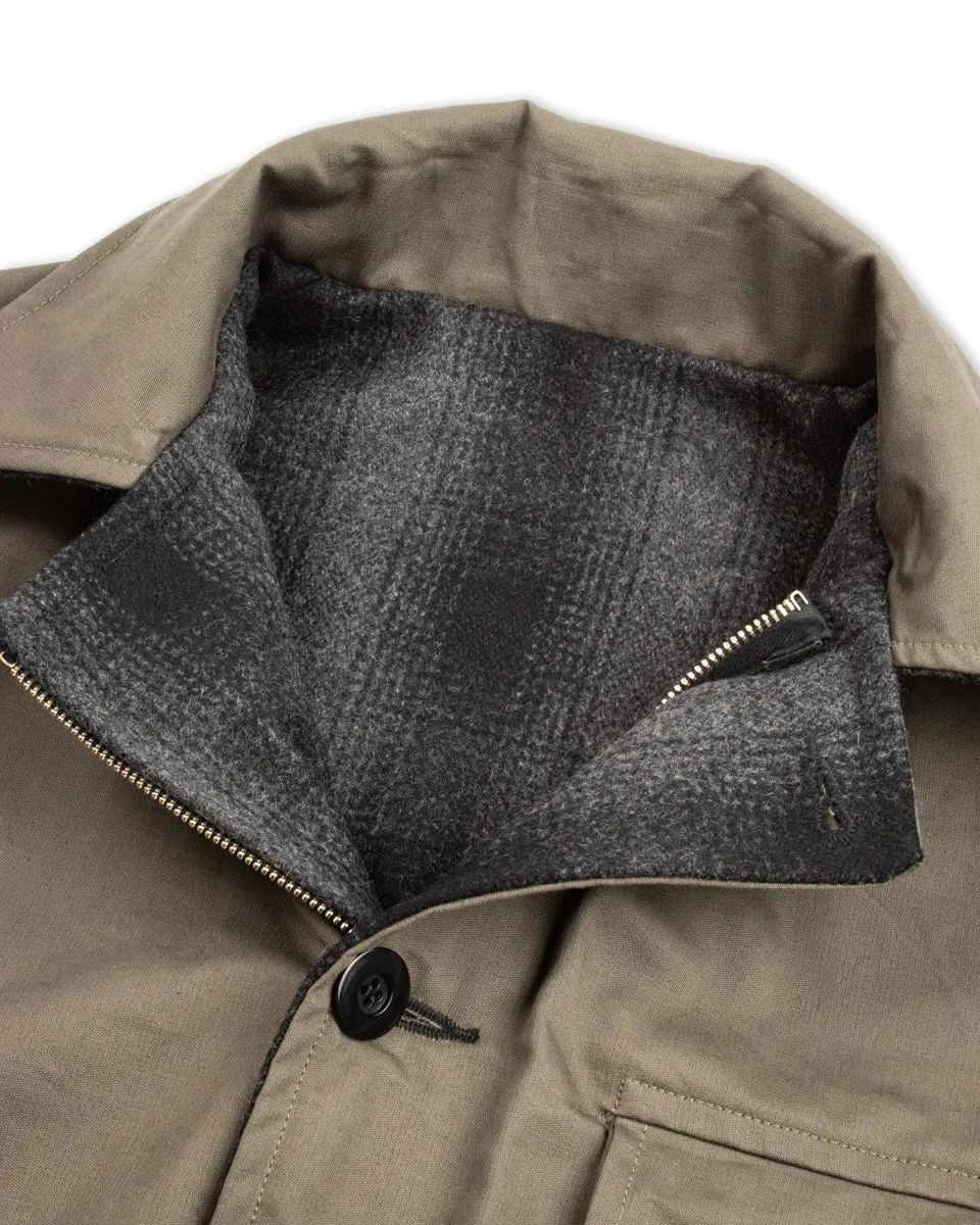 1940s 2-Way Field Jacket - Rat Gray Ombre Check