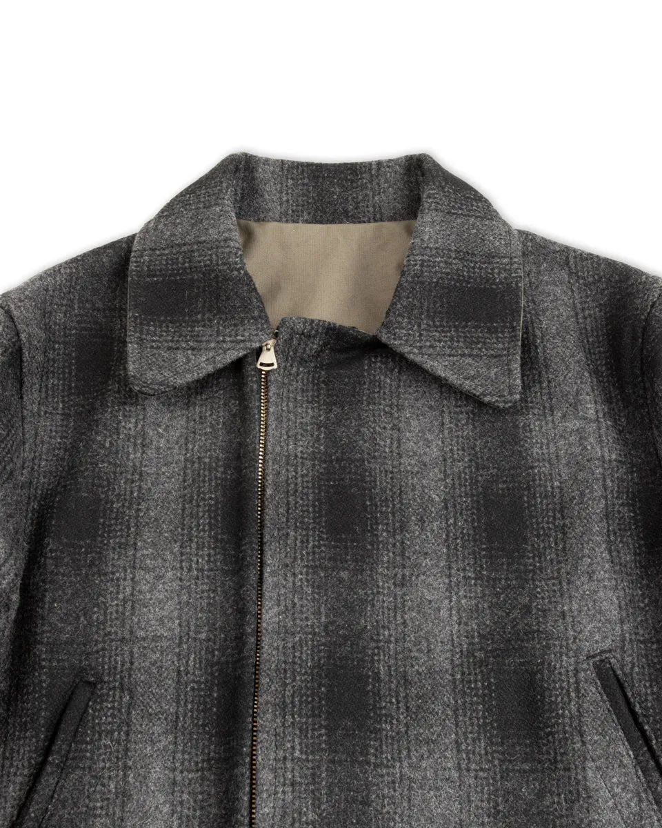 1940s 2-Way Field Jacket - Rat Gray Ombre Check