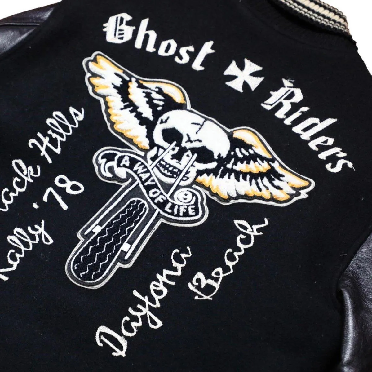 1978 Rally Black Hills Ghost Riders Whitesville wool Baseball Vintage Varsity Jacket