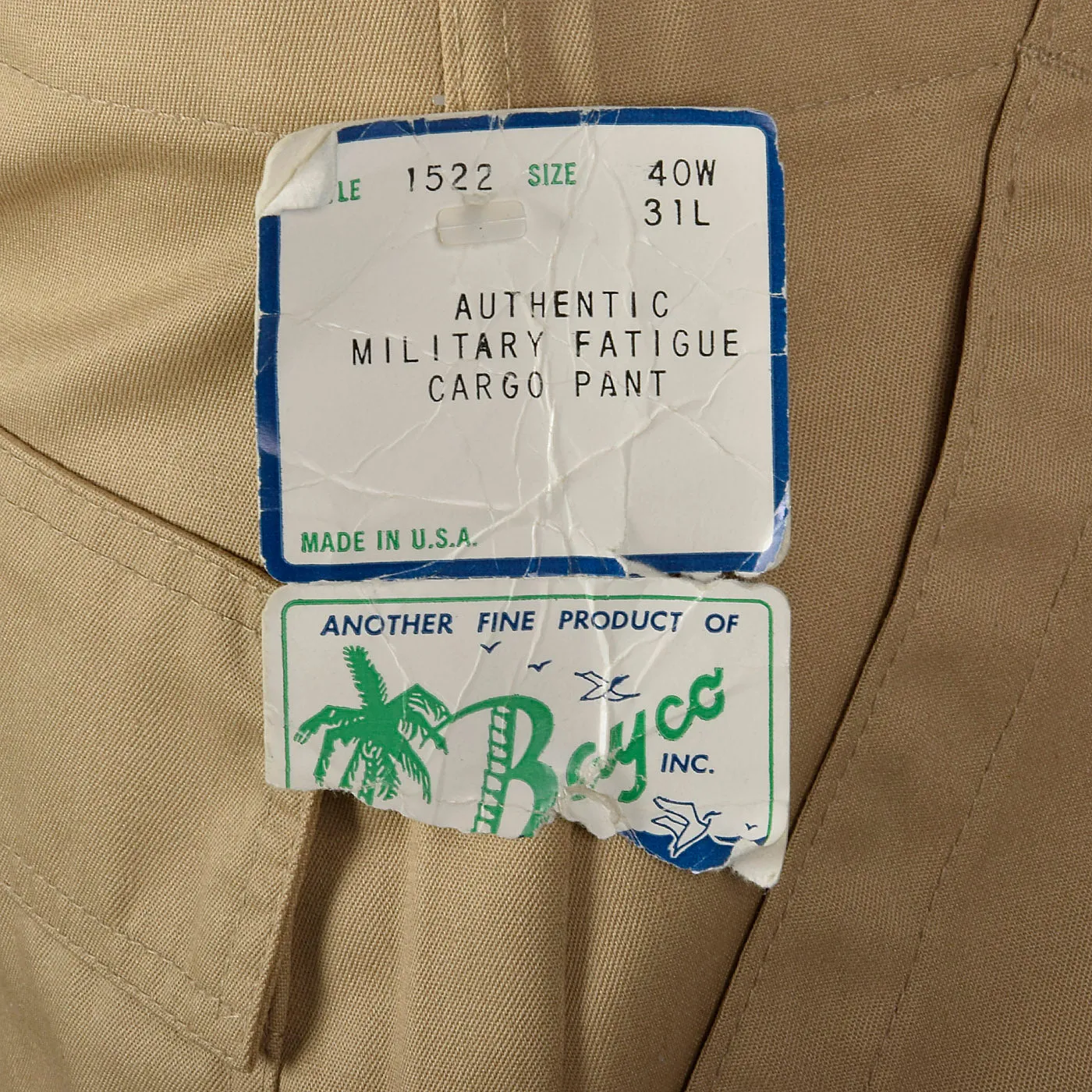 1980s Khaki Military Pants