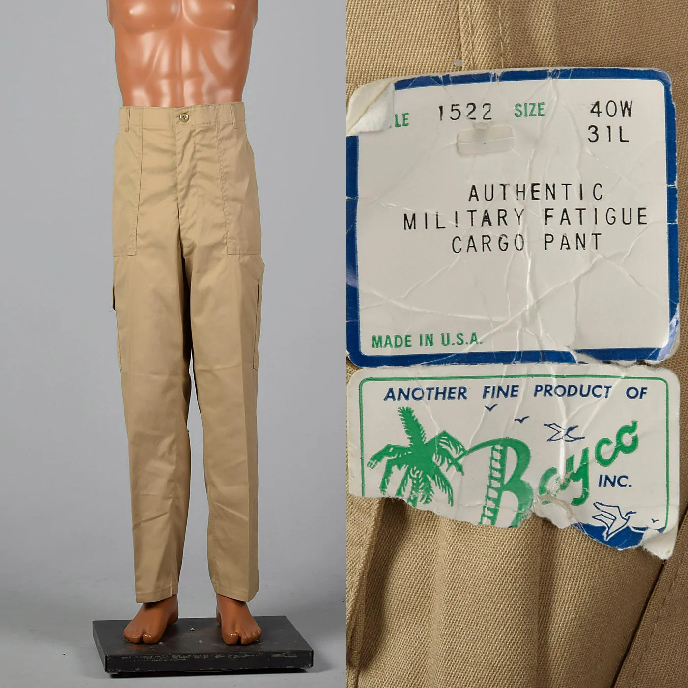 1980s Khaki Military Pants