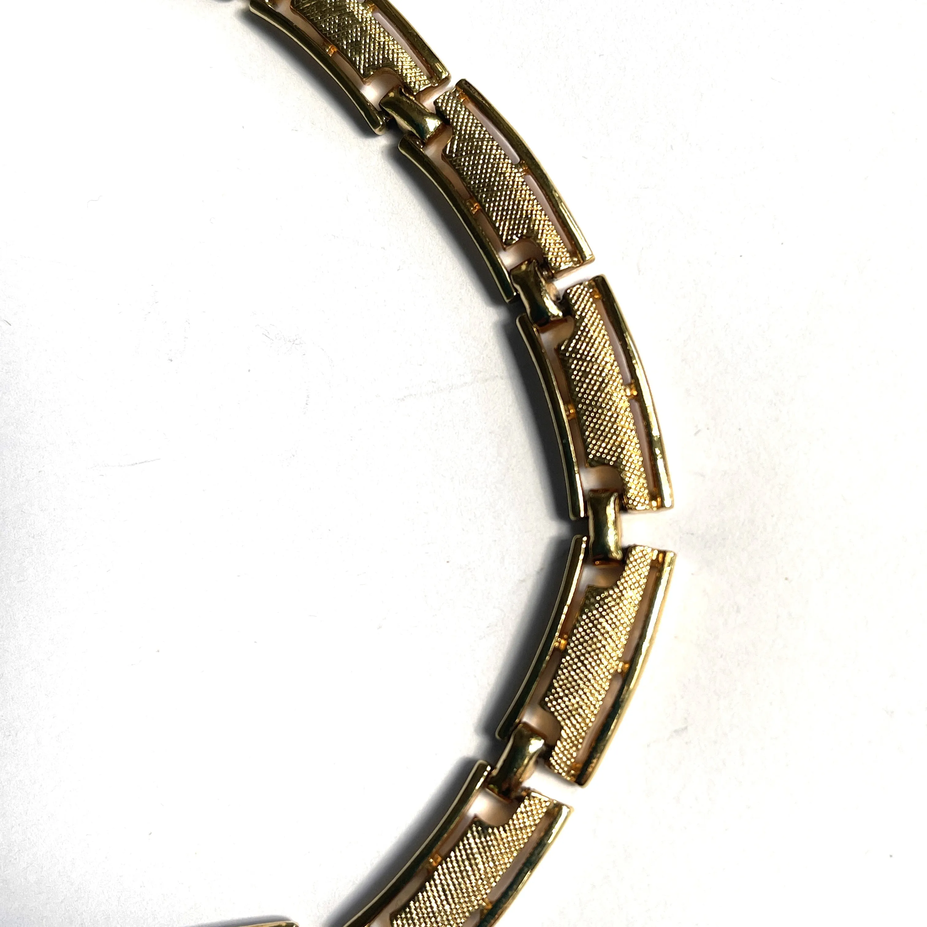 1990's Modernist Gold Tone Choker Necklace