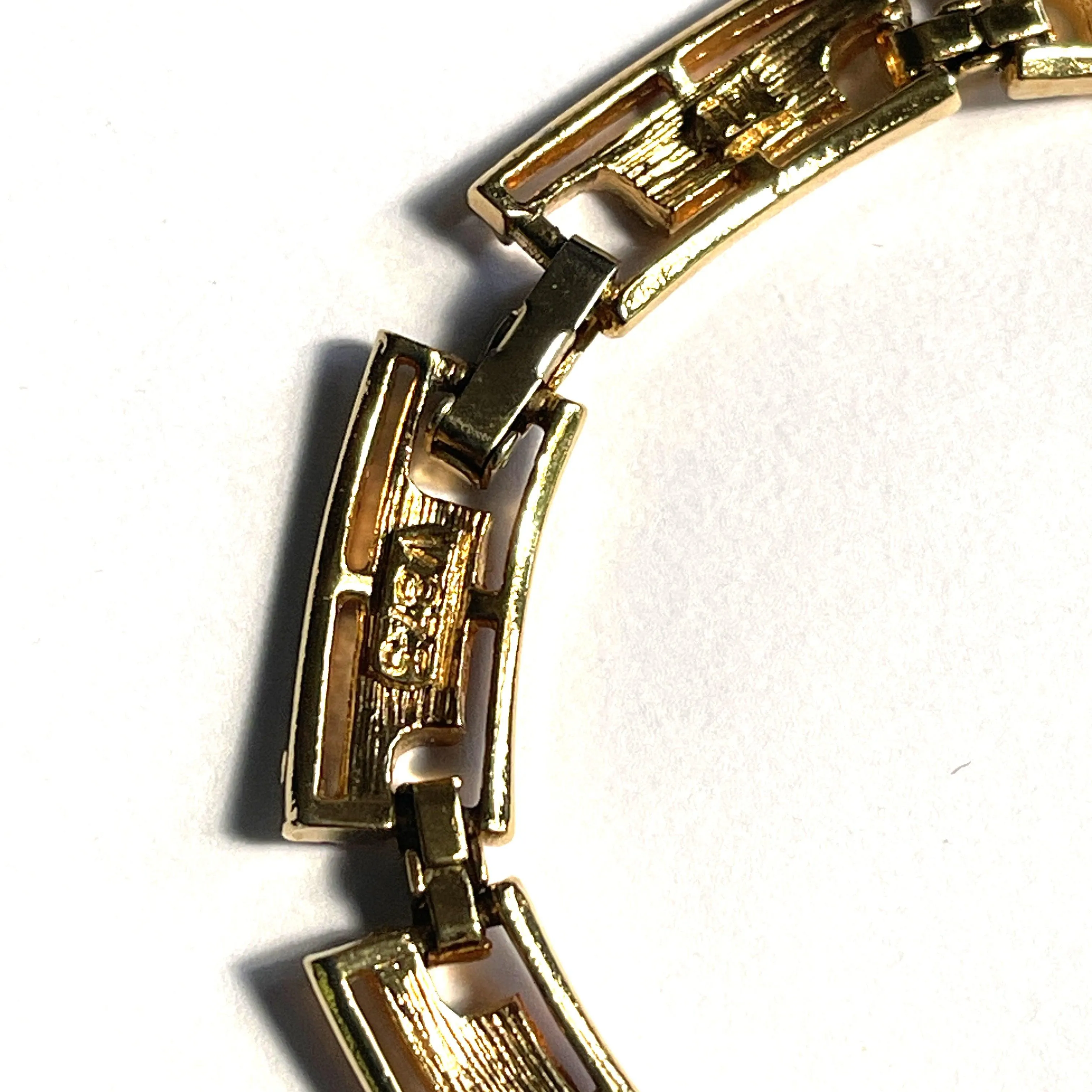 1990's Modernist Gold Tone Choker Necklace