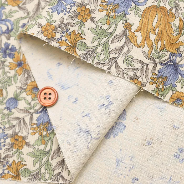 21W Cotton Corduroy Print Fabric - Elegant Flower