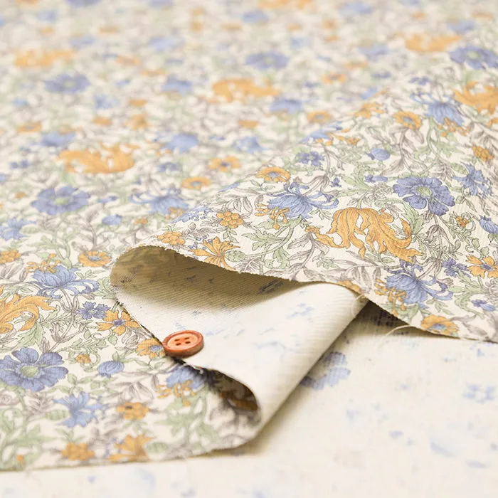21W Cotton Corduroy Print Fabric - Elegant Flower