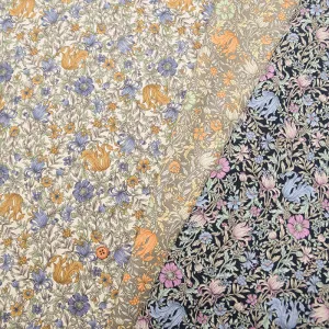 21W Cotton Corduroy Print Fabric - Elegant Flower