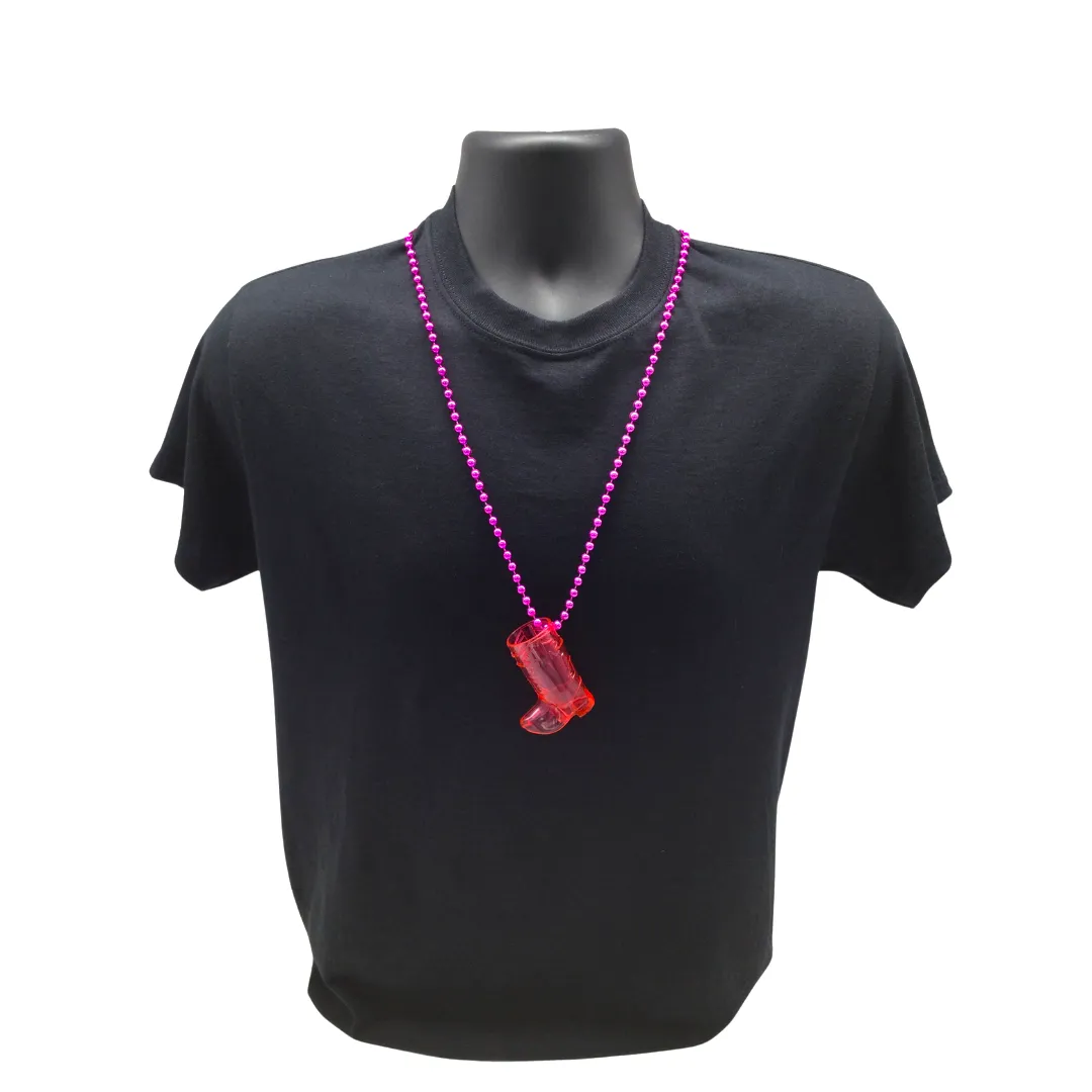 31.5" Pink Mini Cowboy Boot Necklace (Each)