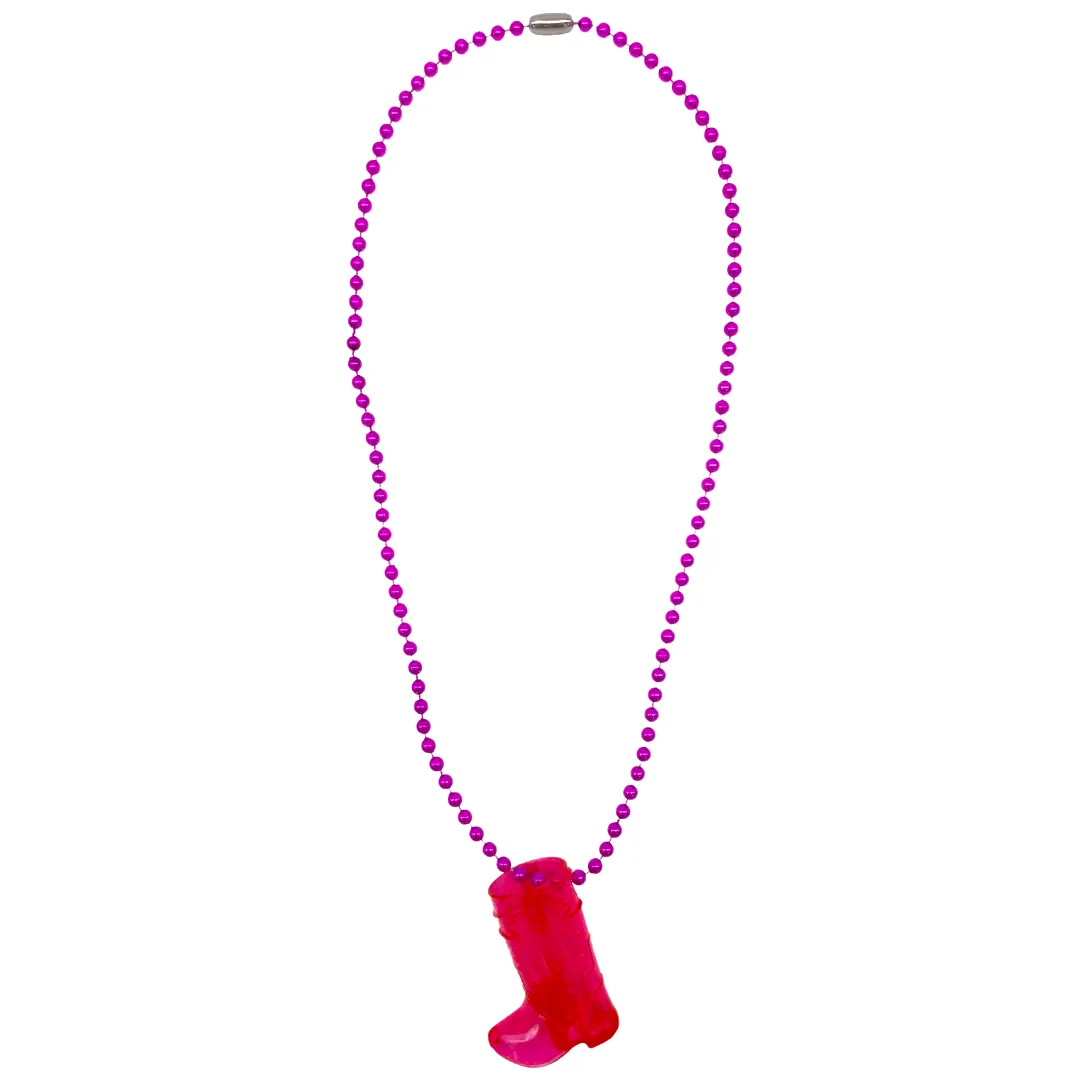31.5" Pink Mini Cowboy Boot Necklace (Each)