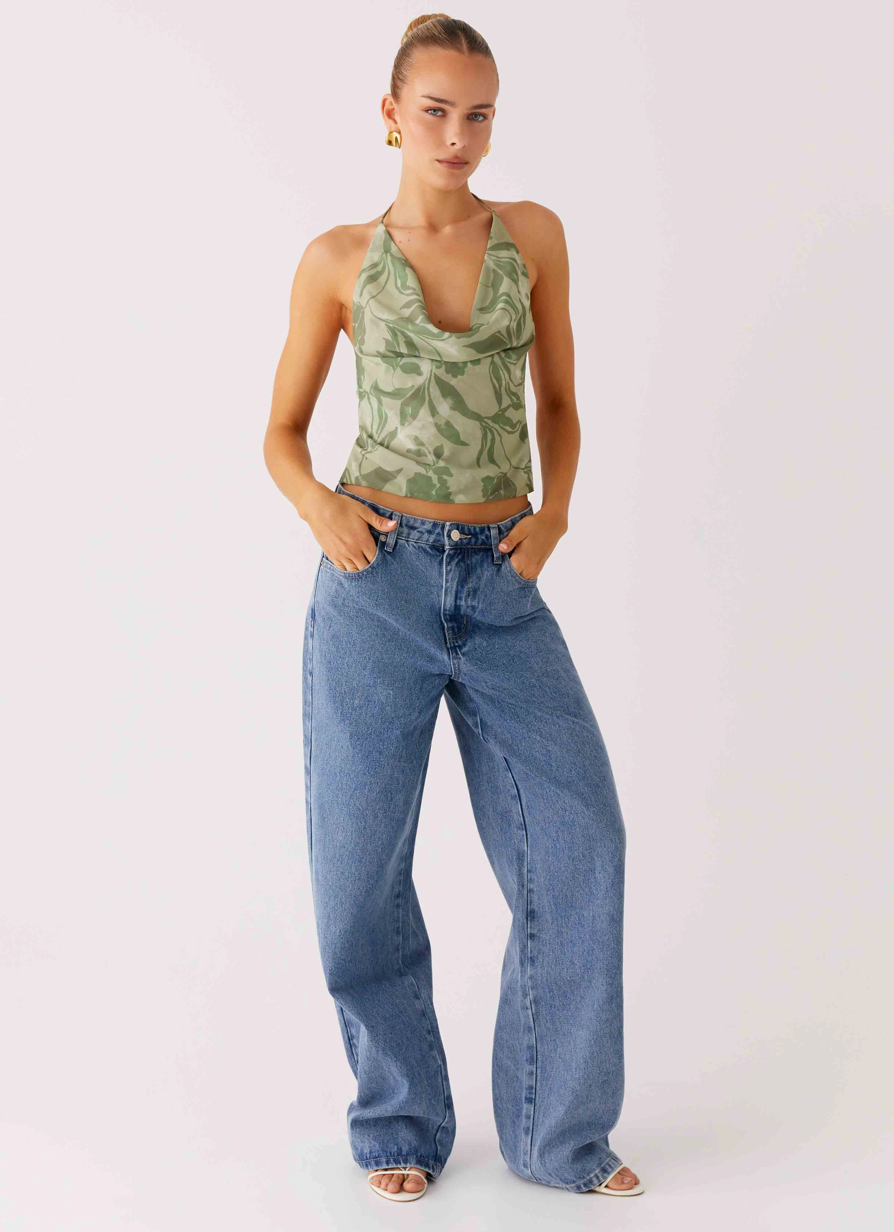 Elspeth Cowl Top - Jade Fern Durable zipper pull