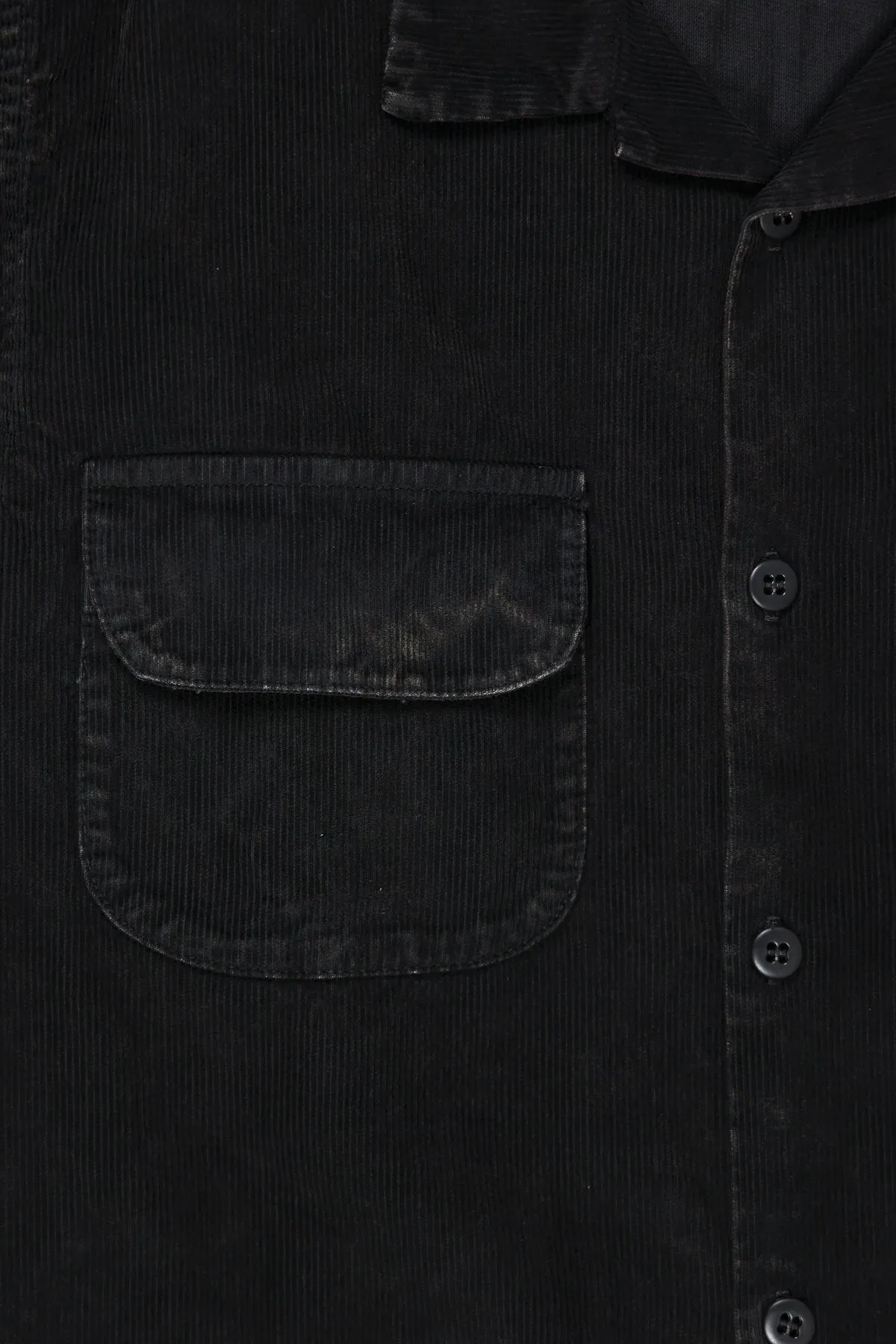 50s Corduroy Straight Bottom Shirt - Charcoal and Ash