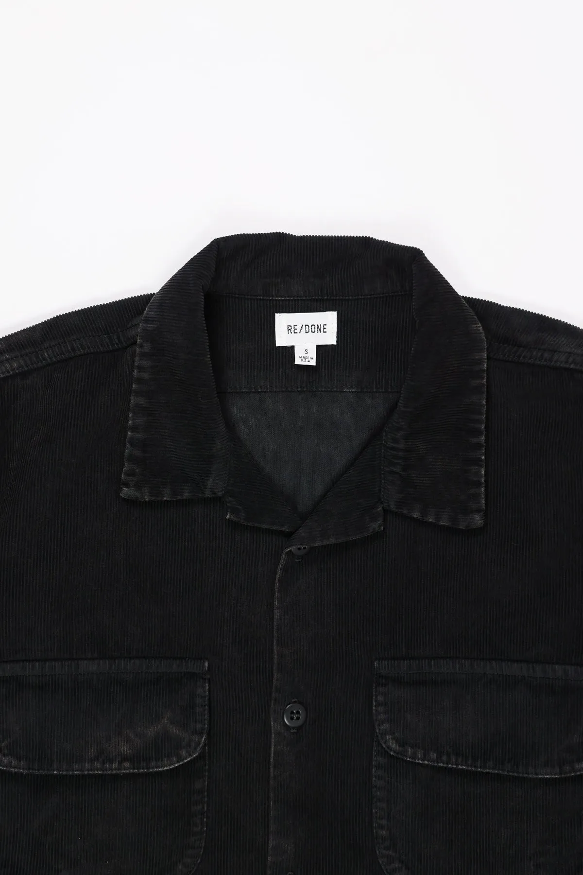 50s Corduroy Straight Bottom Shirt - Charcoal and Ash