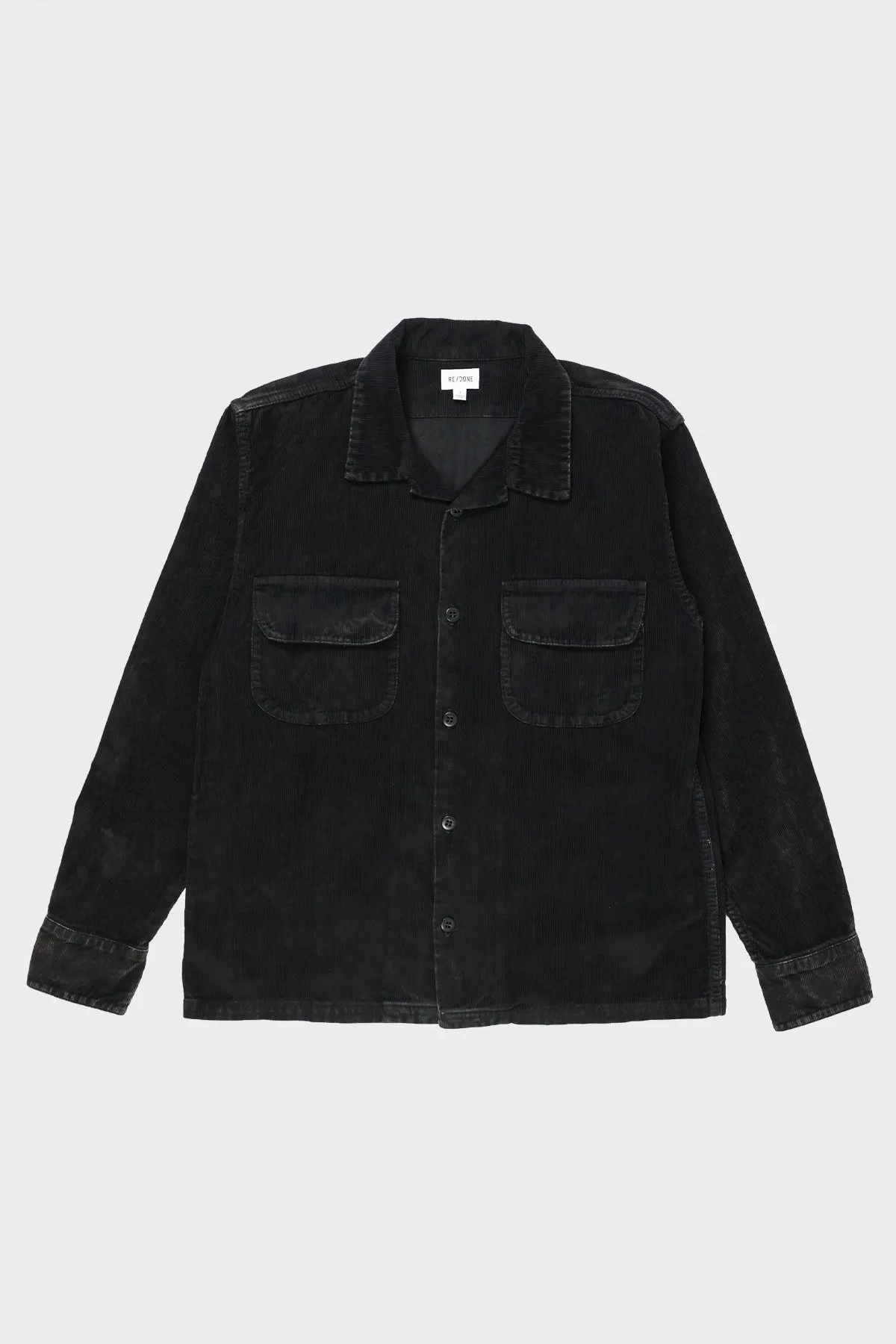 50s Corduroy Straight Bottom Shirt - Charcoal and Ash