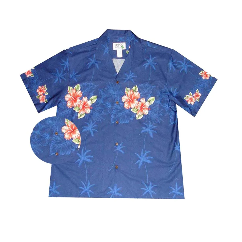 50TH State Flower Cotton Men's Aloha Shirt