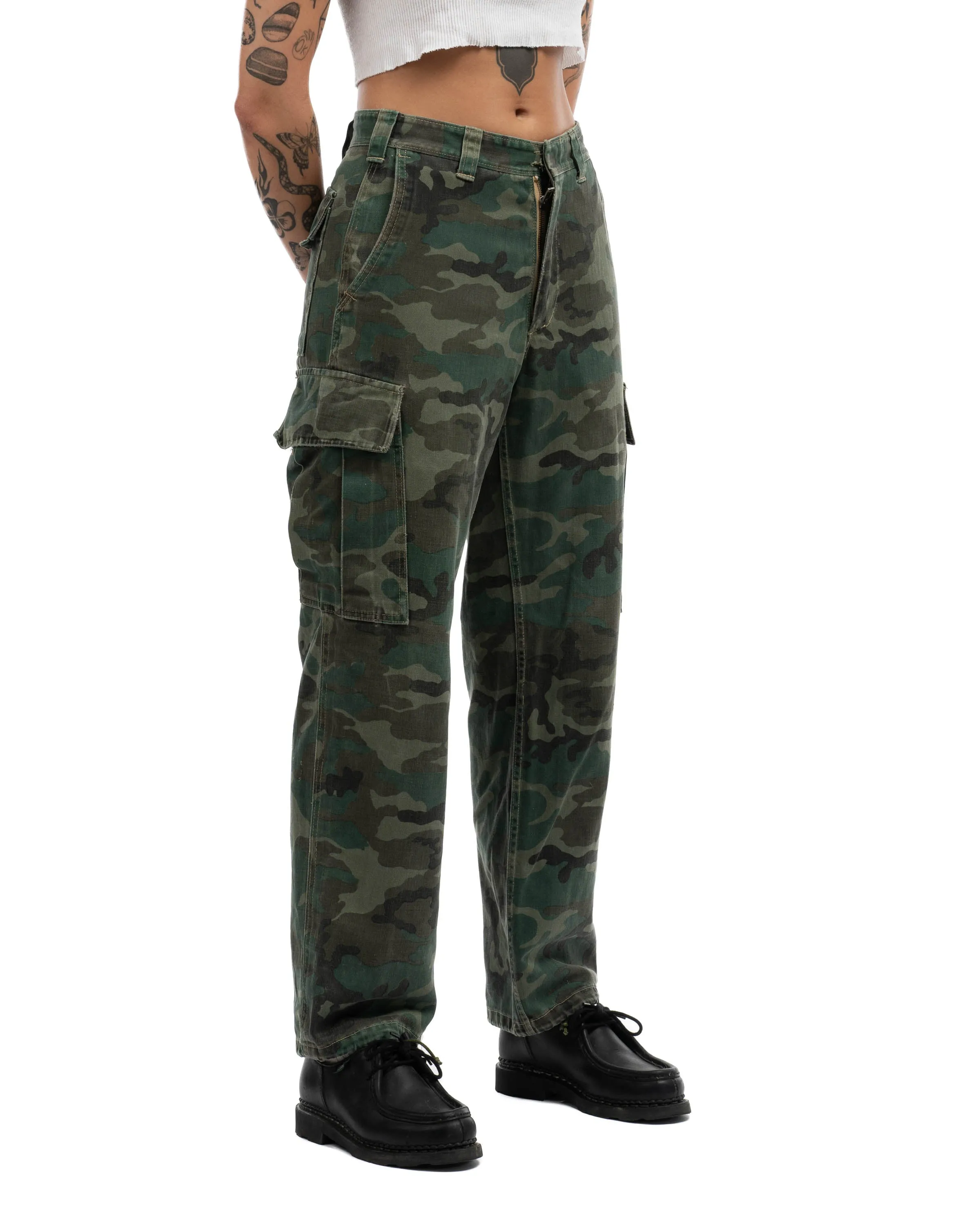 60's Camo Tailor-Made HBT Trousers - 26" x 27"
