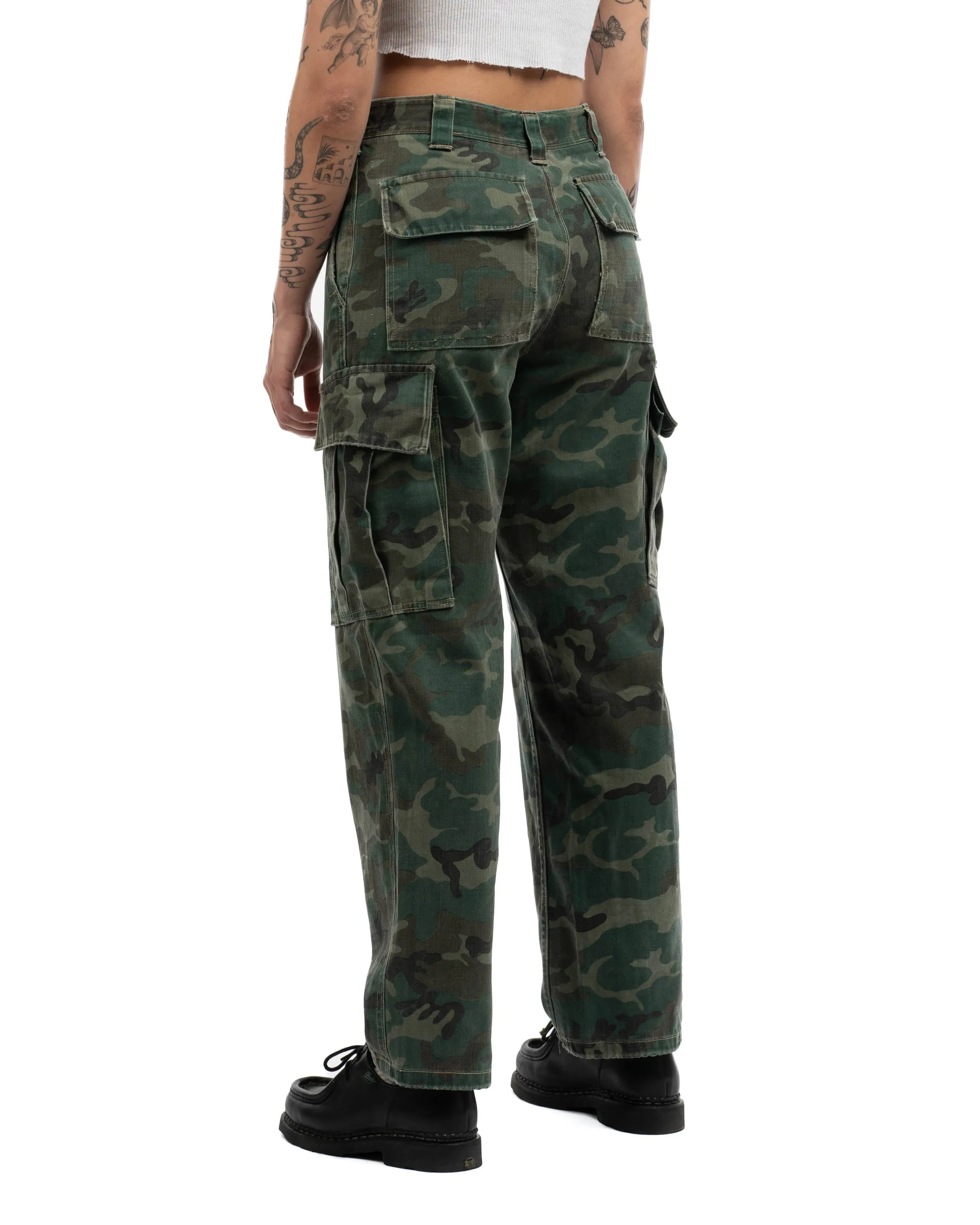 60's Camo Tailor-Made HBT Trousers - 26" x 27"