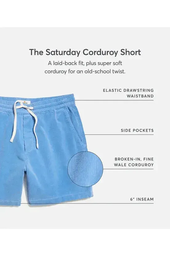 6" Saturday Corduroy Short - Marina