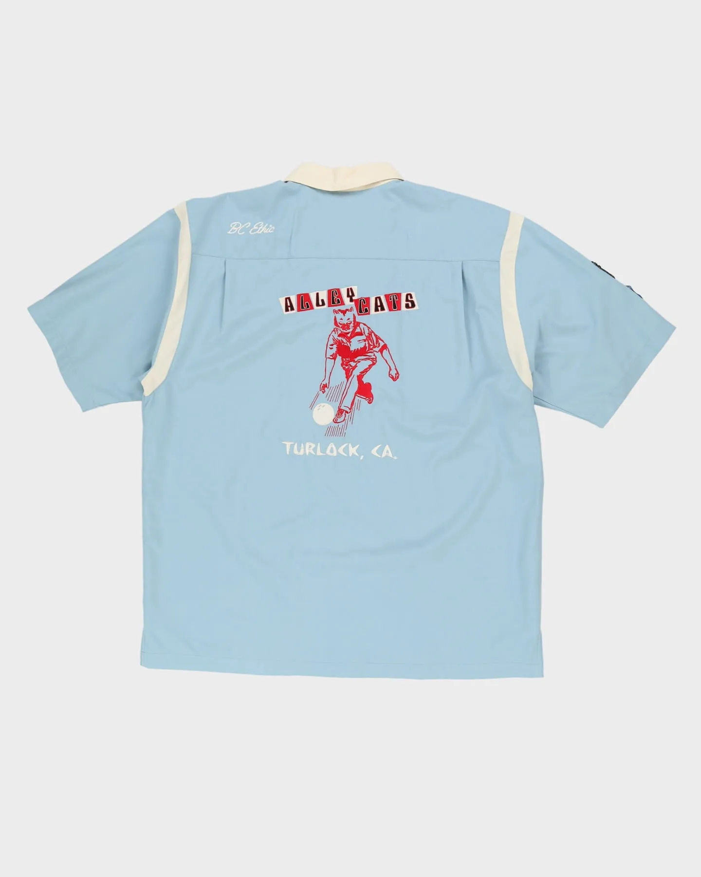 90s Alley Cats Short-Sleeve Button Up Bowling Shirt - XL