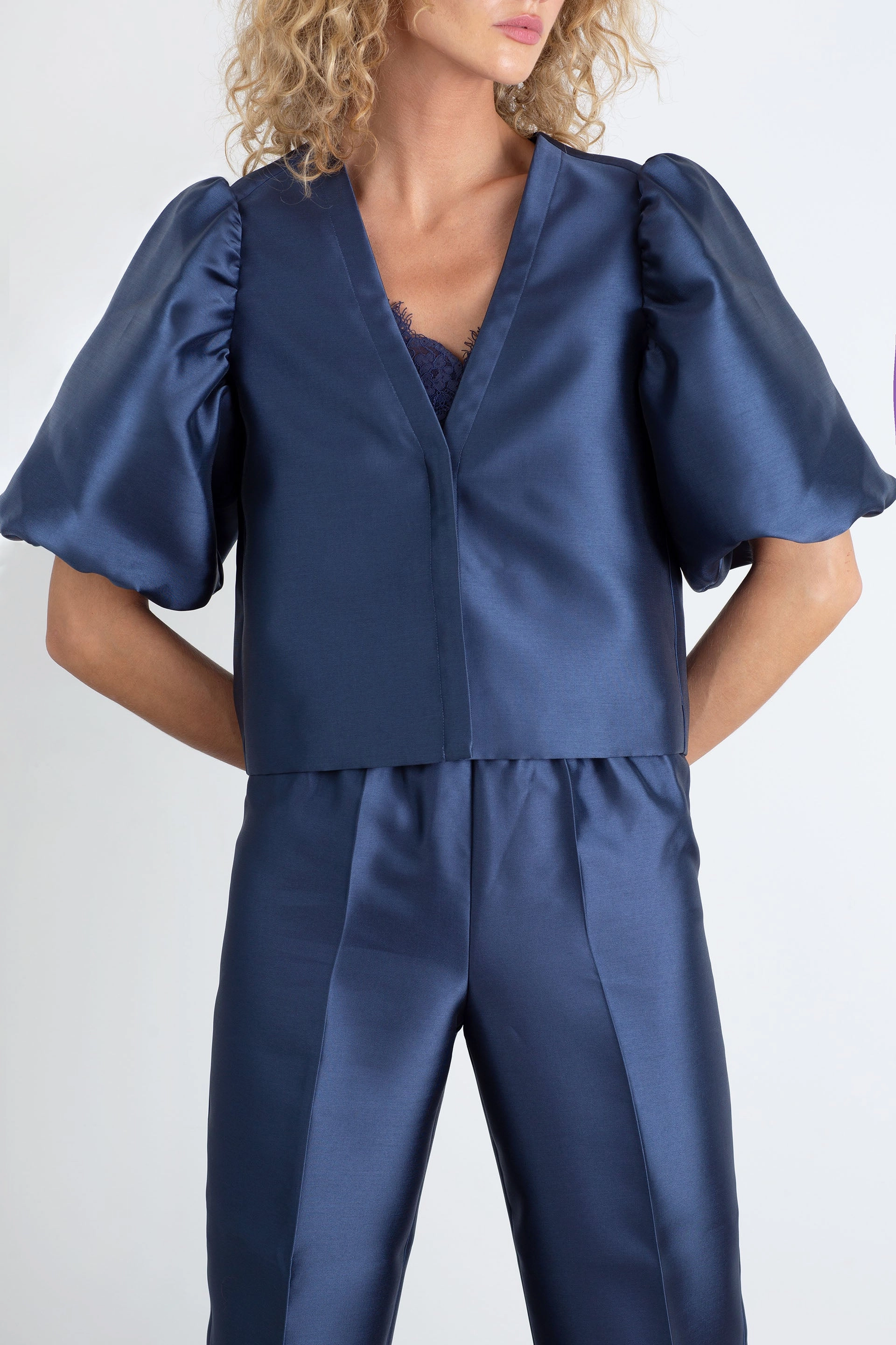 "The Aurora" - Jacket (Navy) Calm Aesthetic Soft Drape