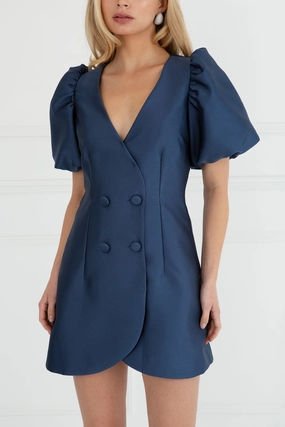 "The Aurora" - Short Sleeve Dress (Navy) HypoallergenicFabric UltraSoftInterior