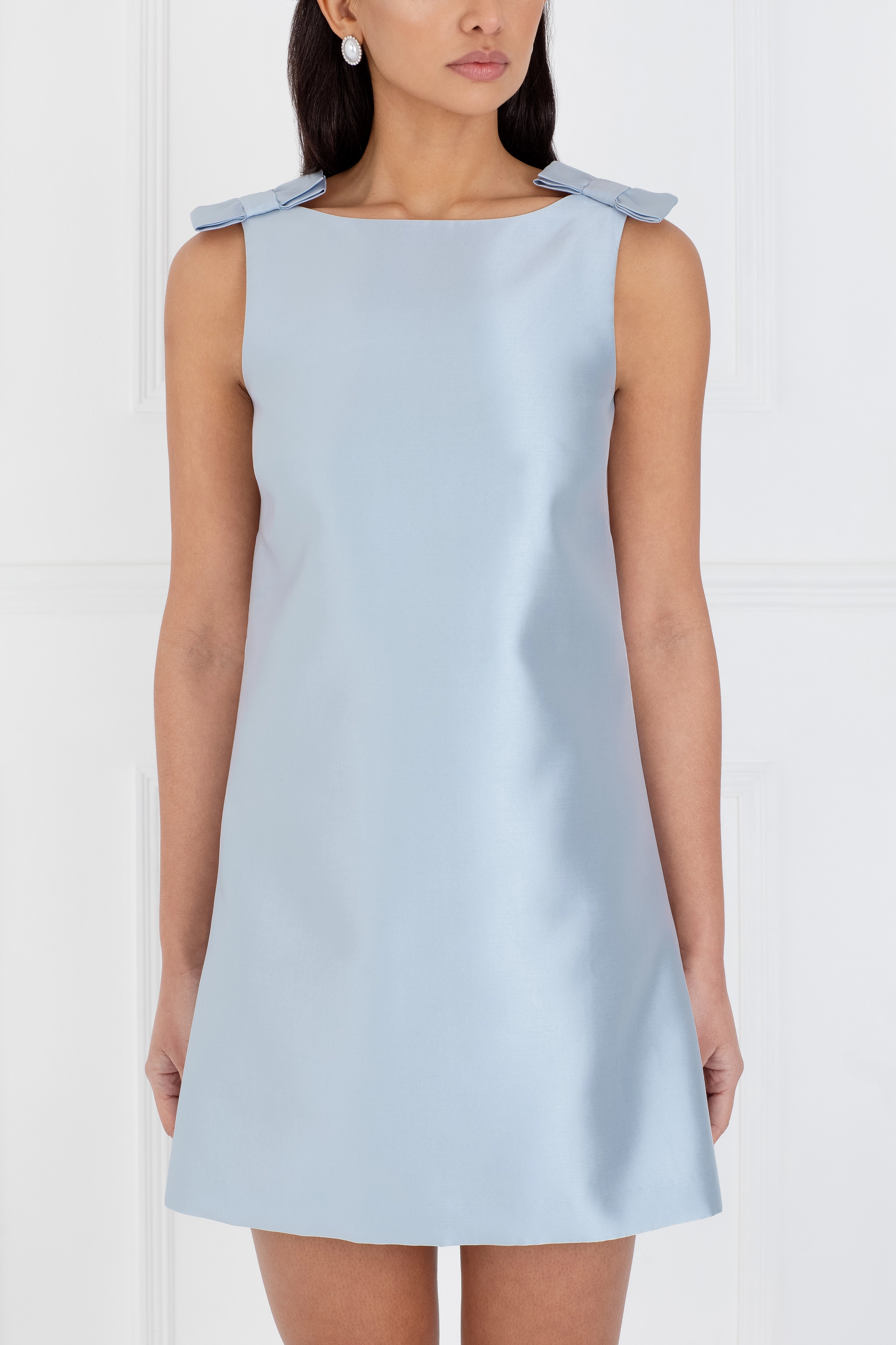 Formal Tank Brushed Interior "The Chloe" - Bow Dress (Blue)