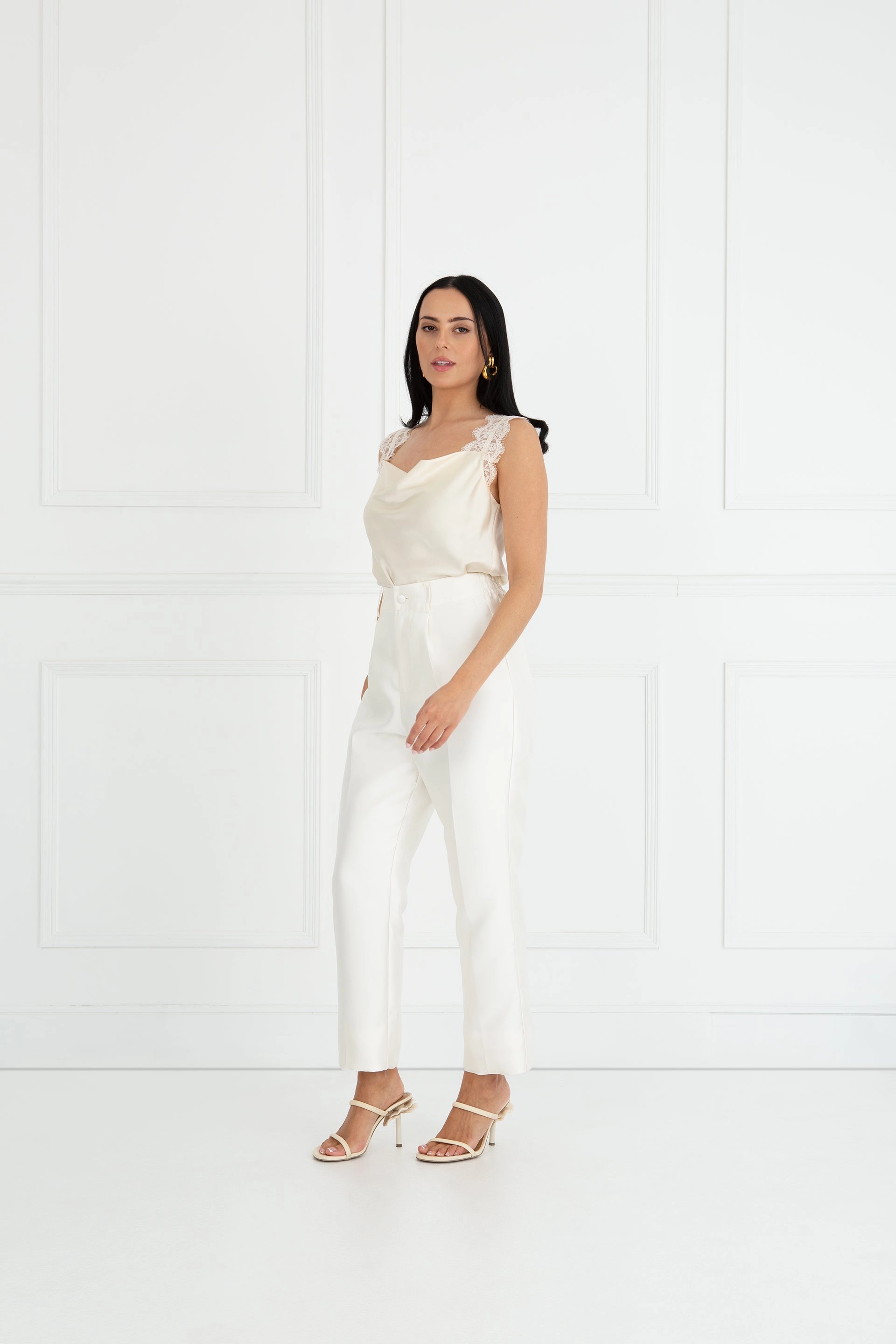 "The Chloe" - Trousers (Cream) Luxury-Fabric Feel Good