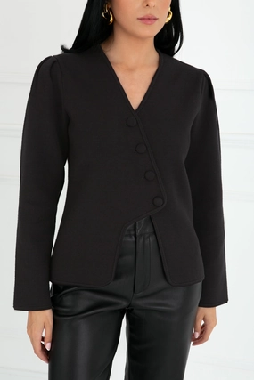 "The Clara" - Wave Cardigan (Black) Friction Resistant Finish