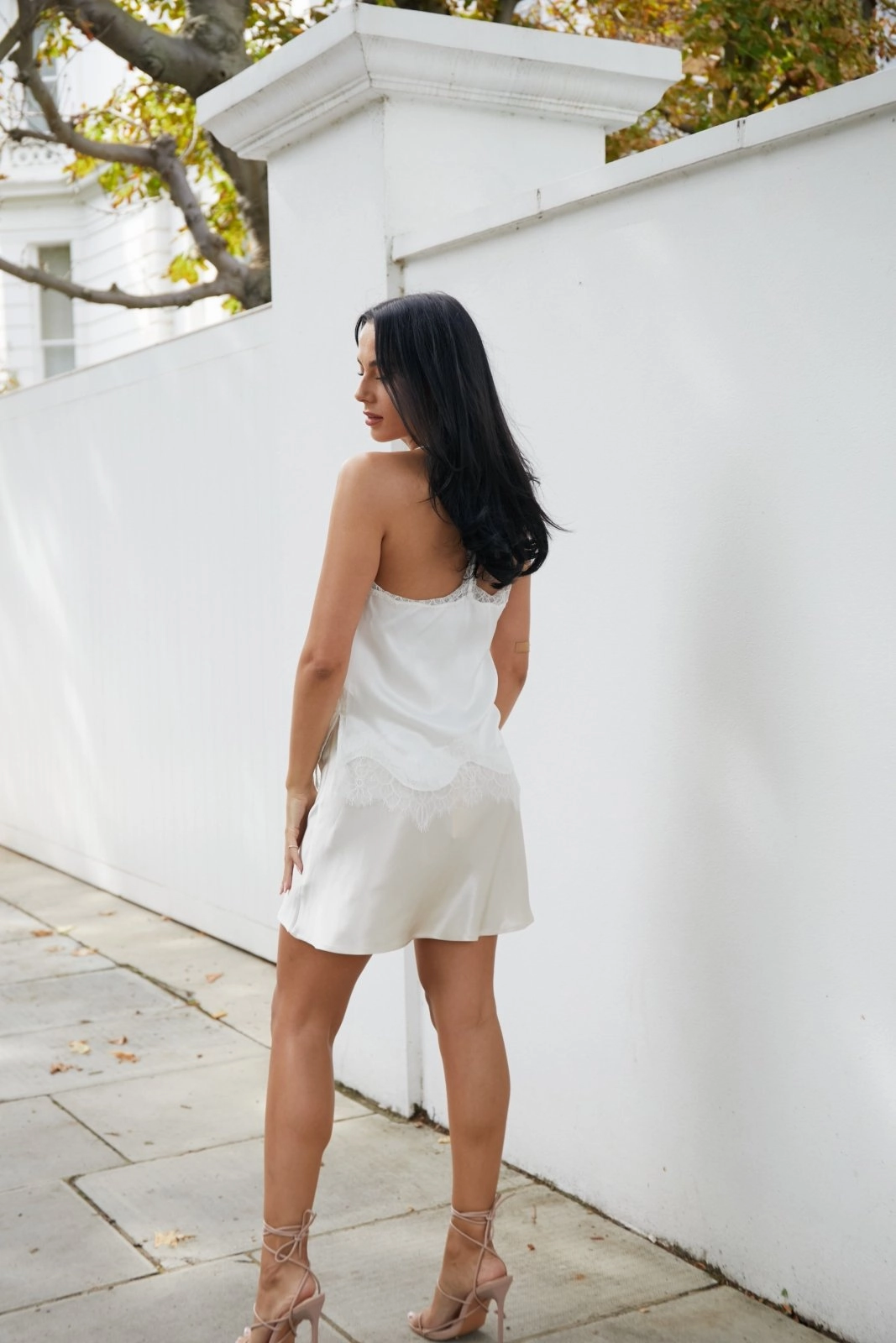 Subtle Motion "The Orla" - Satin Mini Skirt (Champagne)