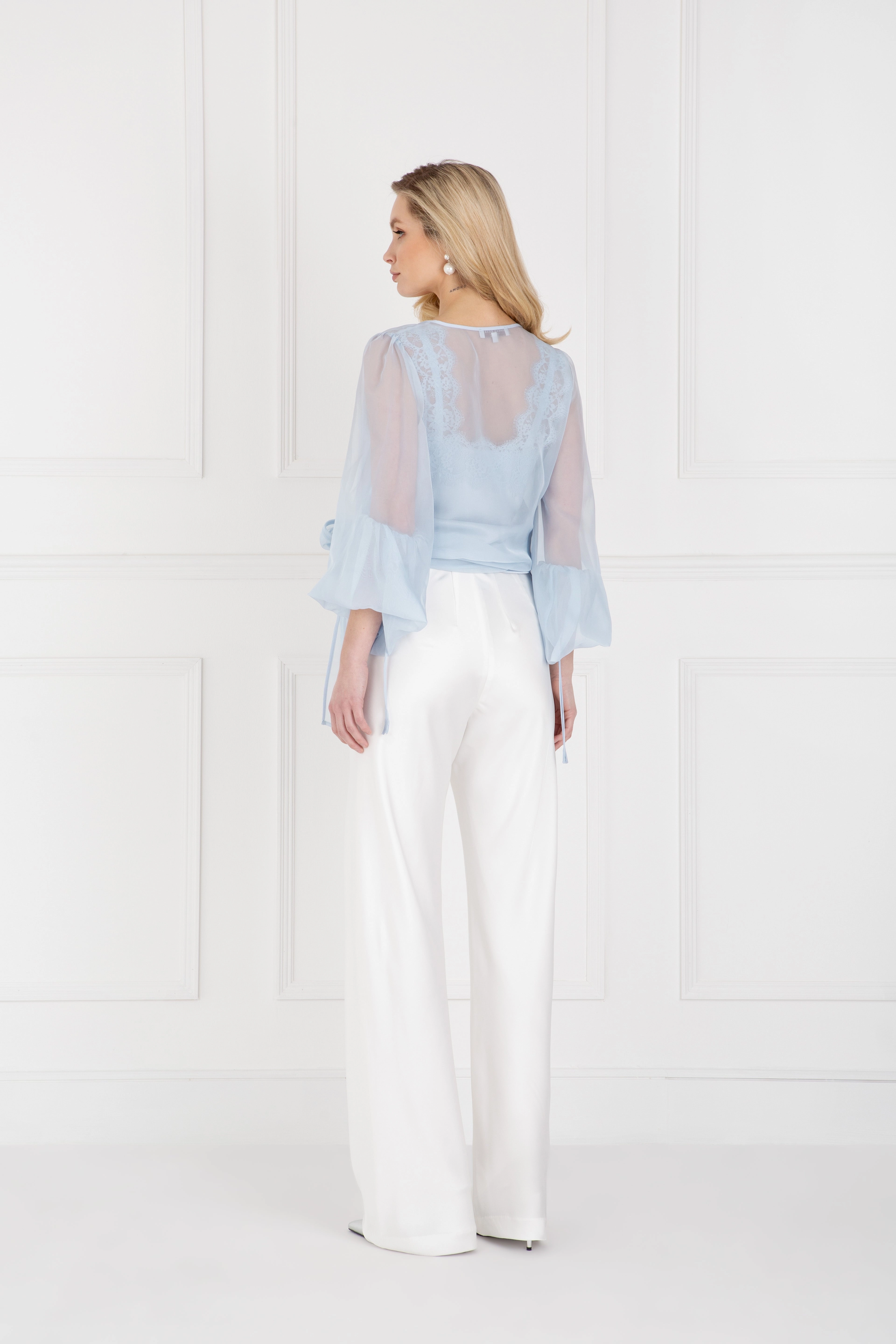 Perfect for Layering "The Sandra" - Satin Trousers Long (Ivory)