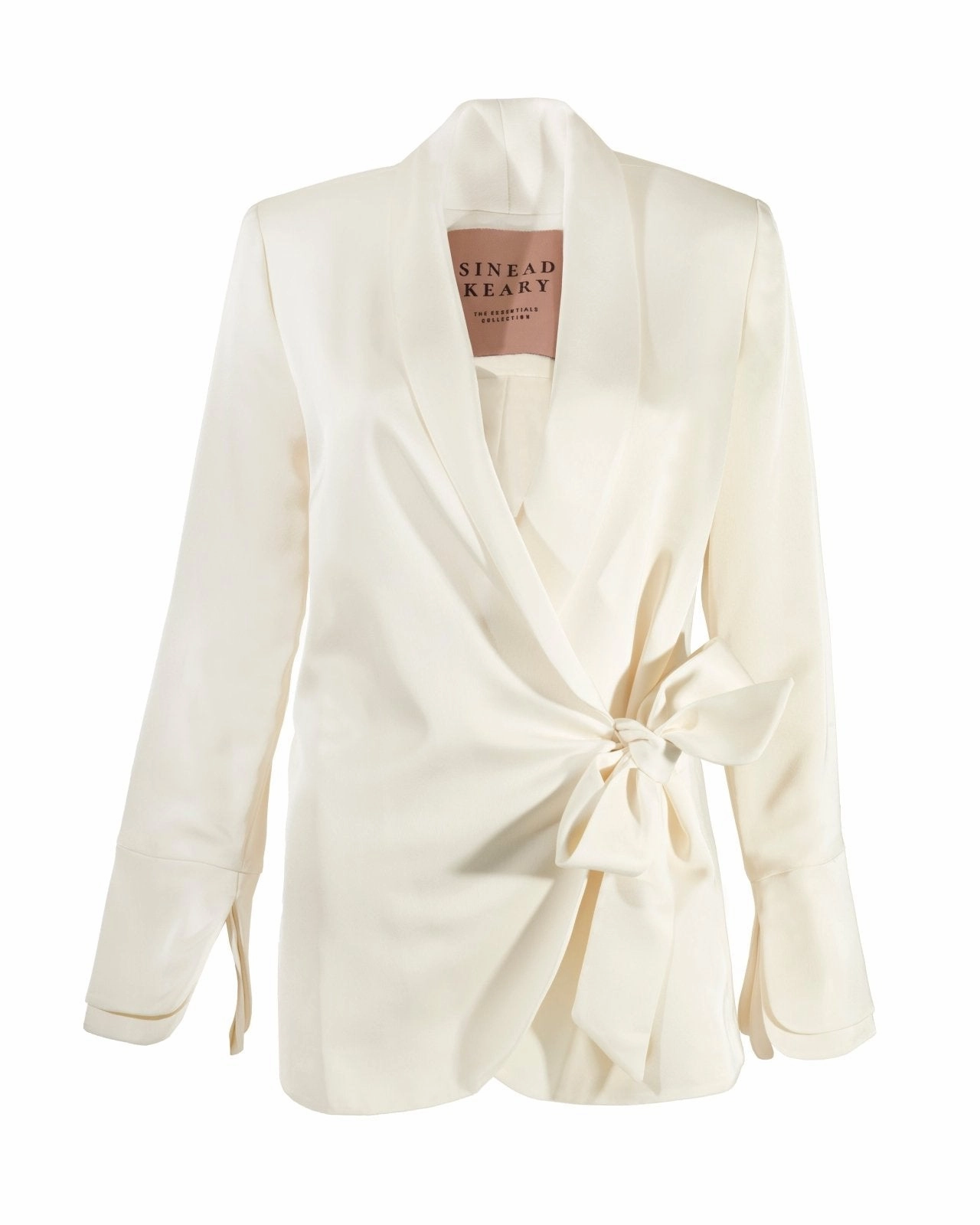 Quiet Mood Family Warm "The Sarah" Wrap Blazer (Cream)