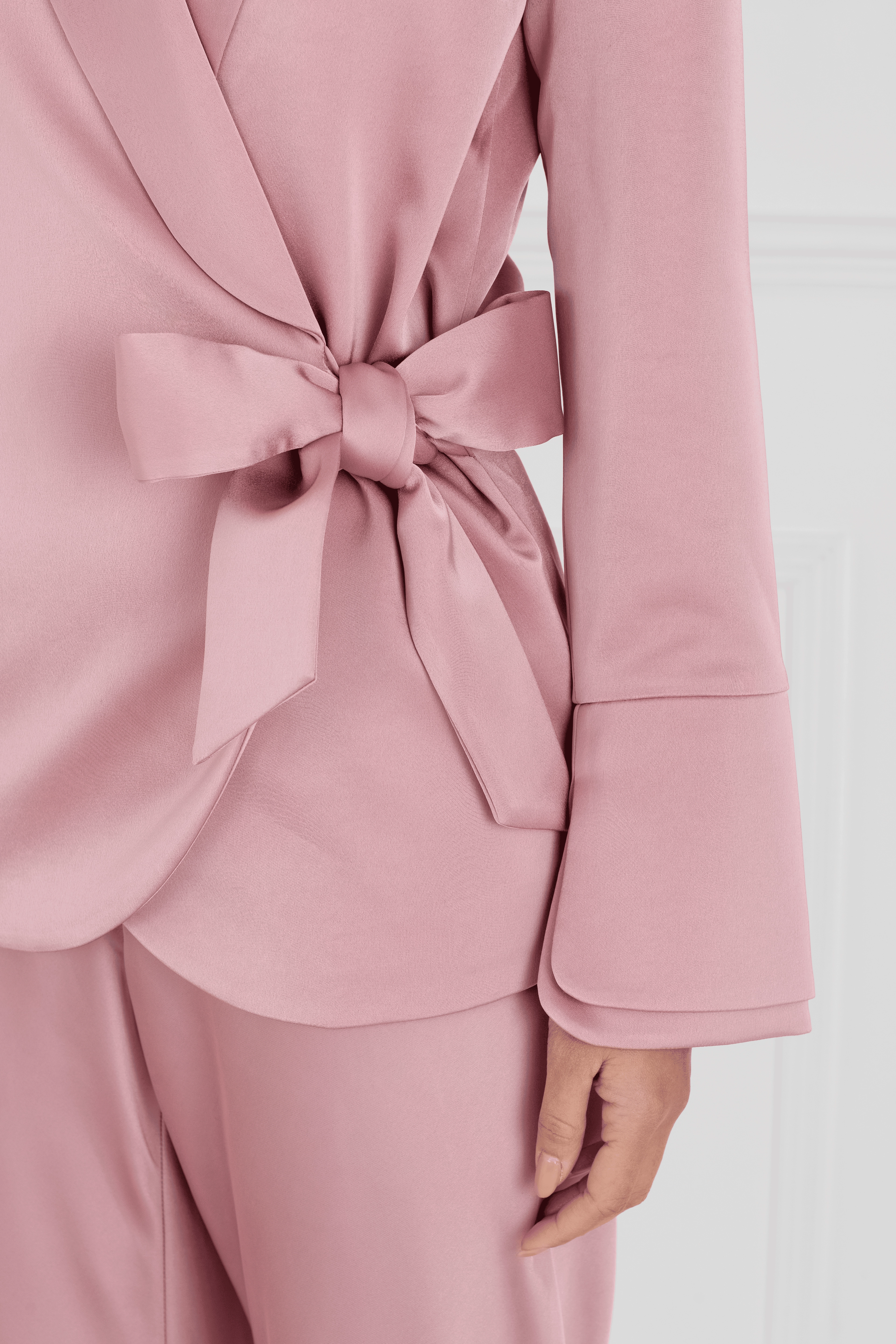 All-Occasion Wear Chilly Weather Wear "The Sarah" Wrap Blazer (Dusty Pink)