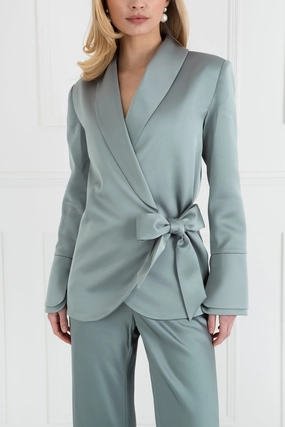 City Bright "The Sarah" Wrap Blazer (Icy Sage)