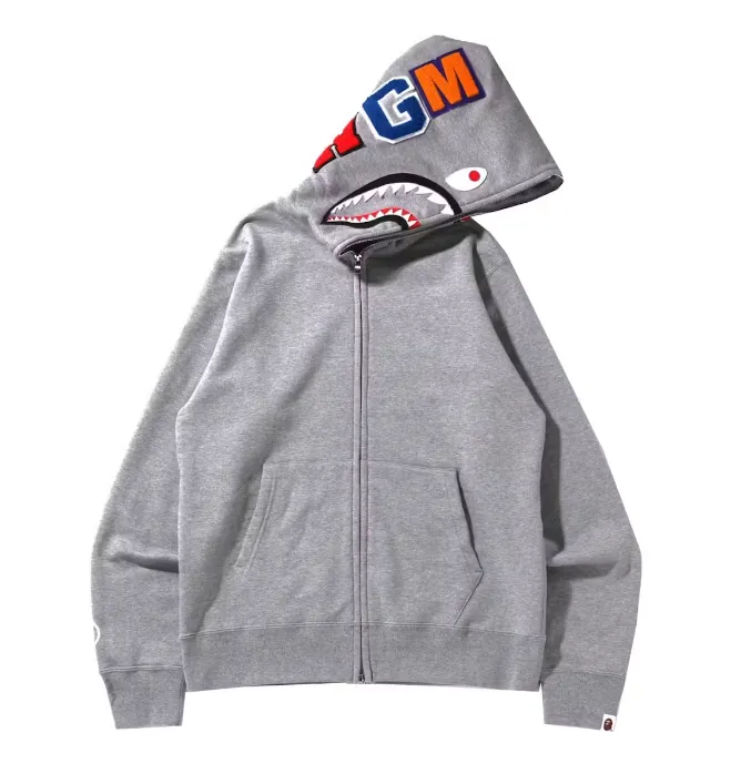 A Bathing Ape BAPE Shark Full Zip Hoodie (Grey)