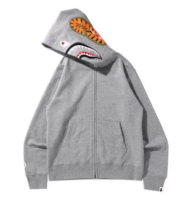 A Bathing Ape BAPE Shark Full Zip Hoodie (Grey)