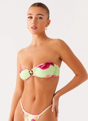 Laurel Bikini Top - Green Tropical Beach Moments Full Coverage Design