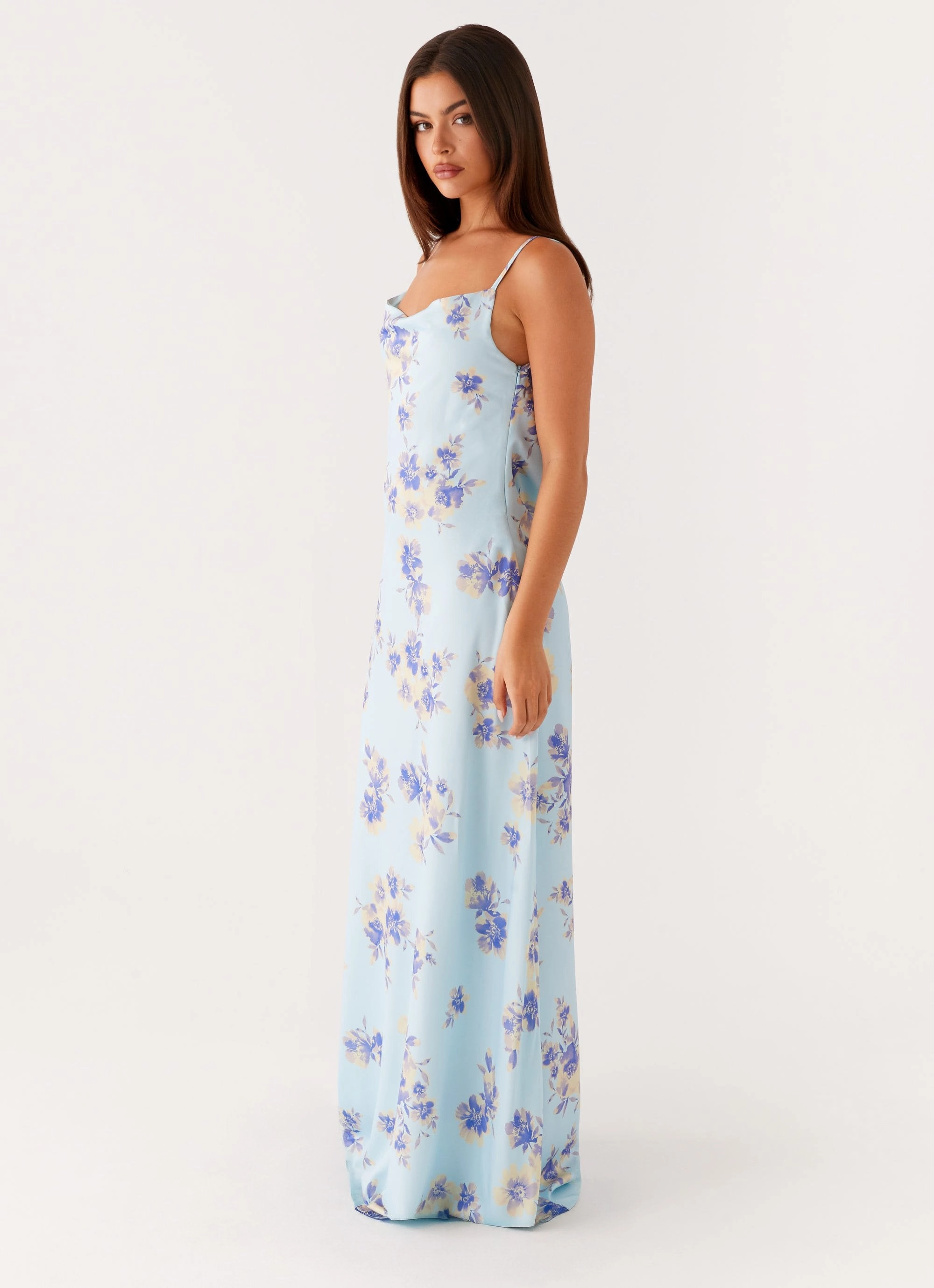 Smooth Drape Night wear Liana Cowl Maxi Dress - Print