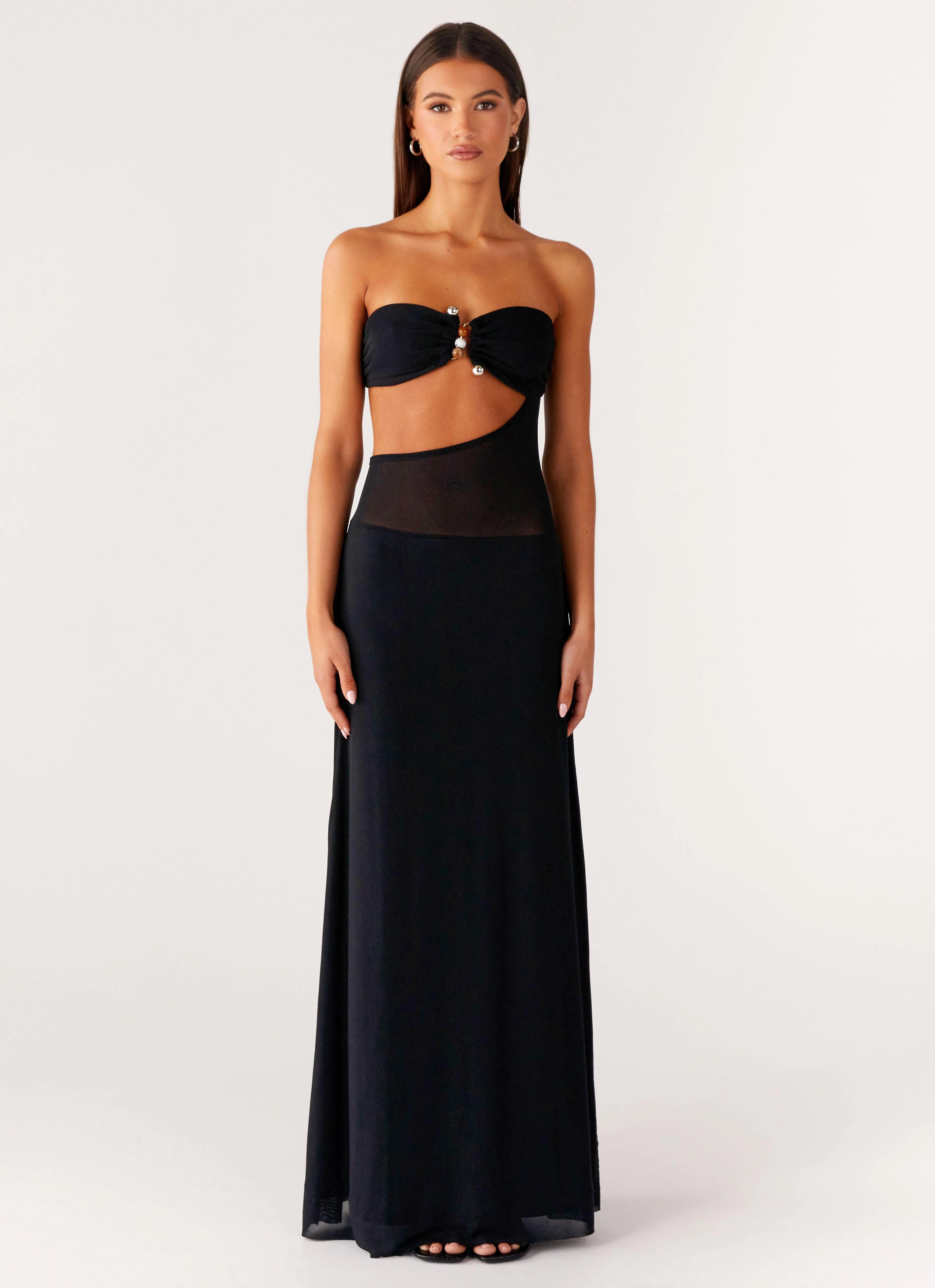 No Apologies Maxi Dress - Black Side-Slit Quick Elegance