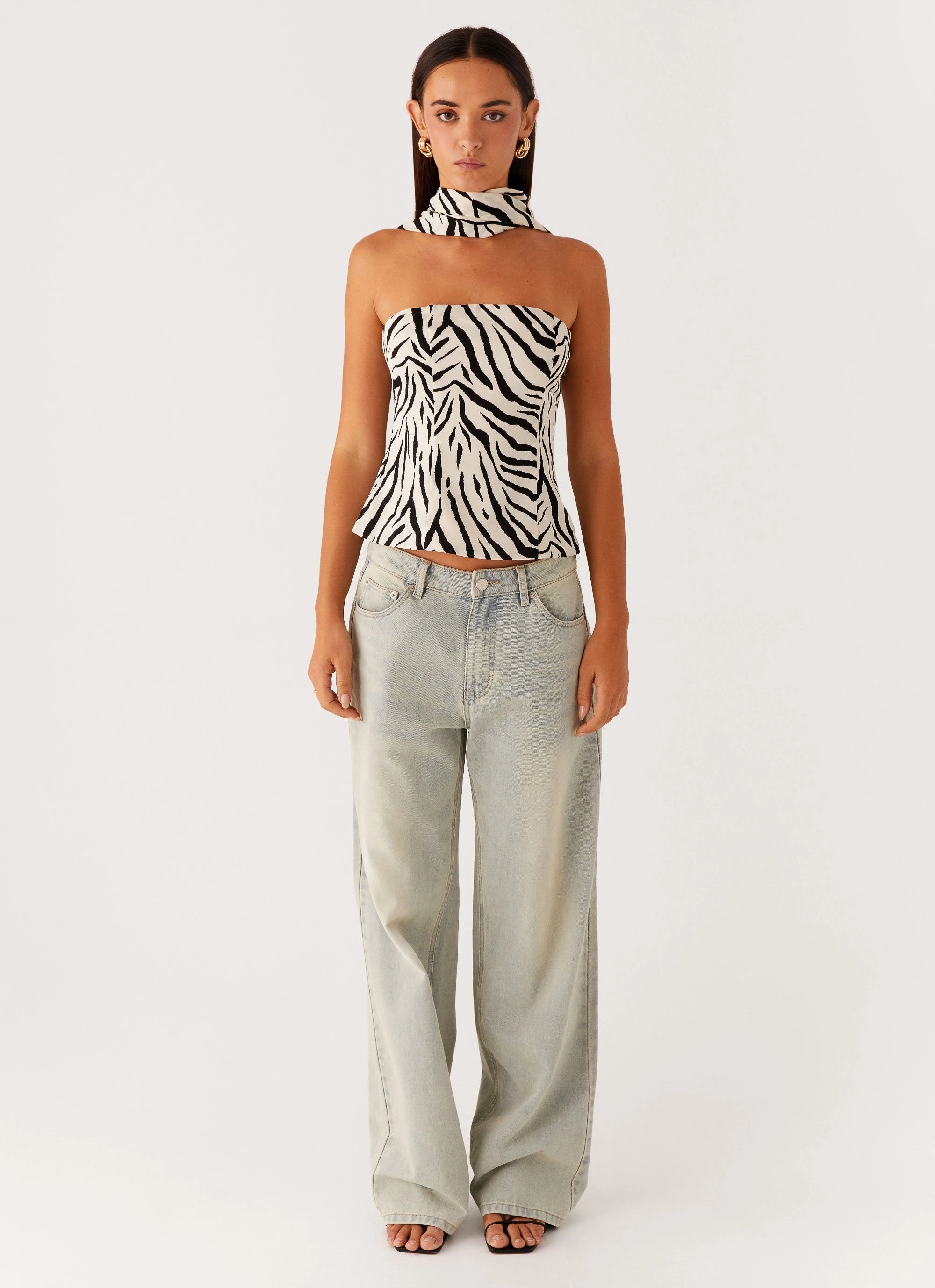 Eco Friendly Material Anais Scraf Top - Zebra