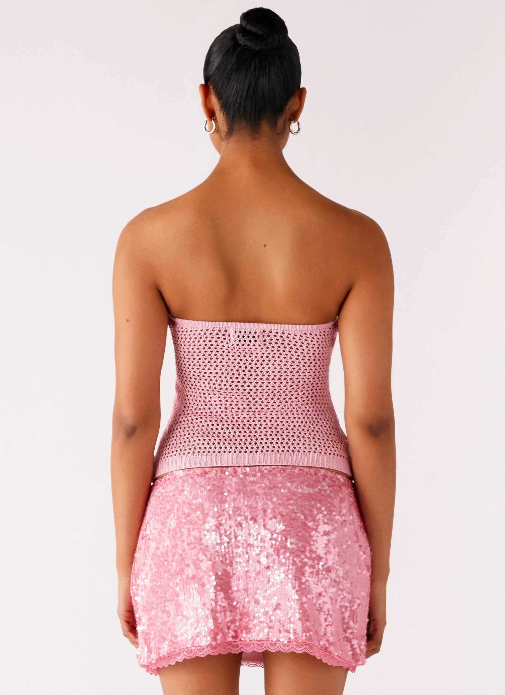 MultiPurposeUtility QuickRelease Galia Crochet Top - Pink
